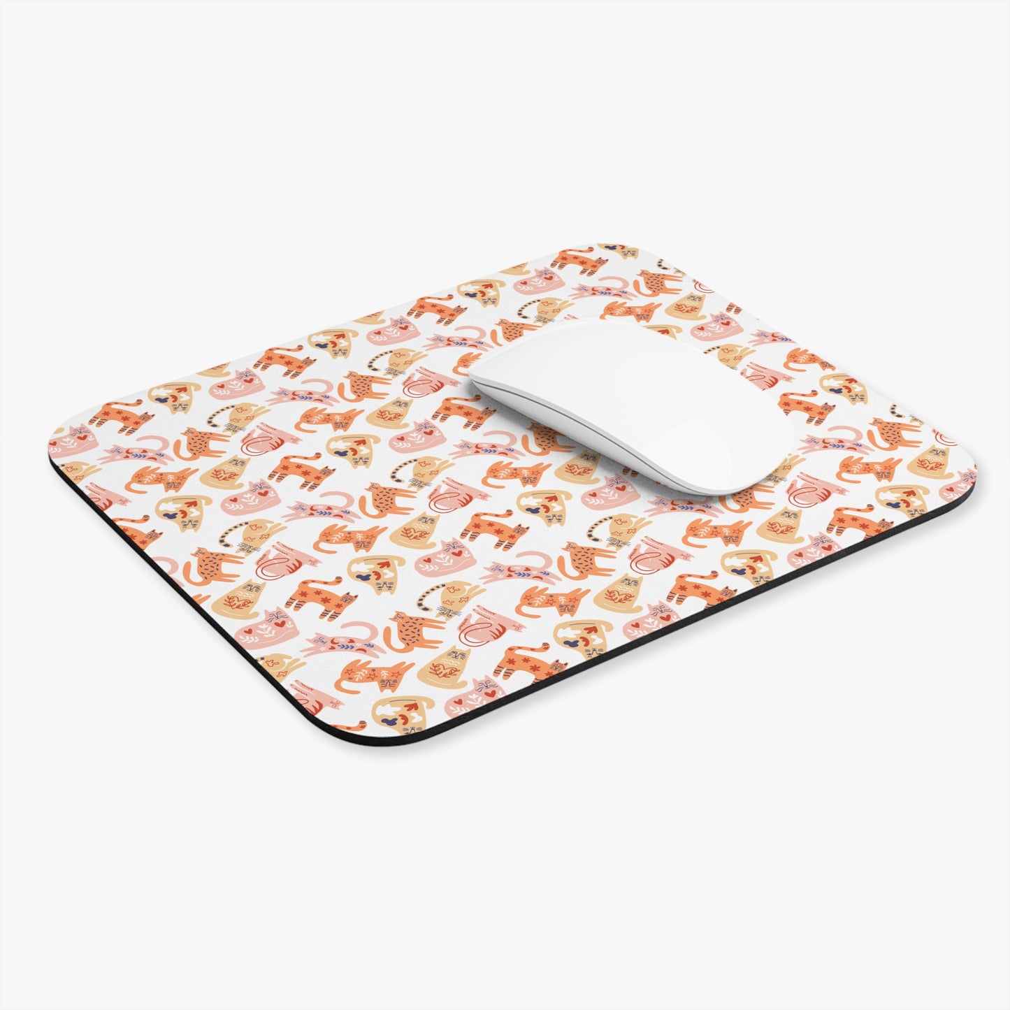 Mouse Pad, Cat Design, Scandinavian Folk Art, Home Office Decor, Nordic Art, Hygge, Work from Home Essentials, Swedish Scandi Art
