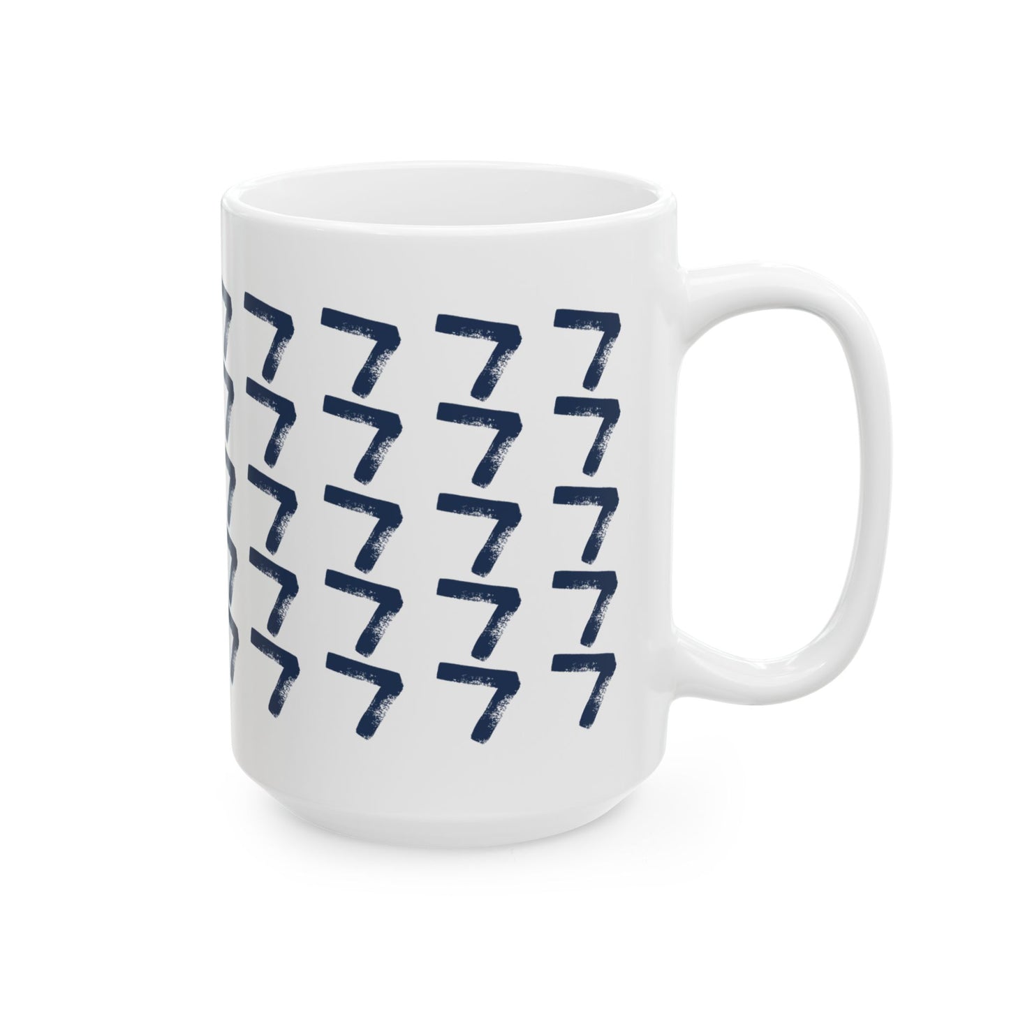 Navy Pattern Ceramic Coffee Mug, Distressed Brush Pattern Indigo Tea Cup for Home, Office, Cute Coffee Cup, Tea Lover's Mug, Unisex gift