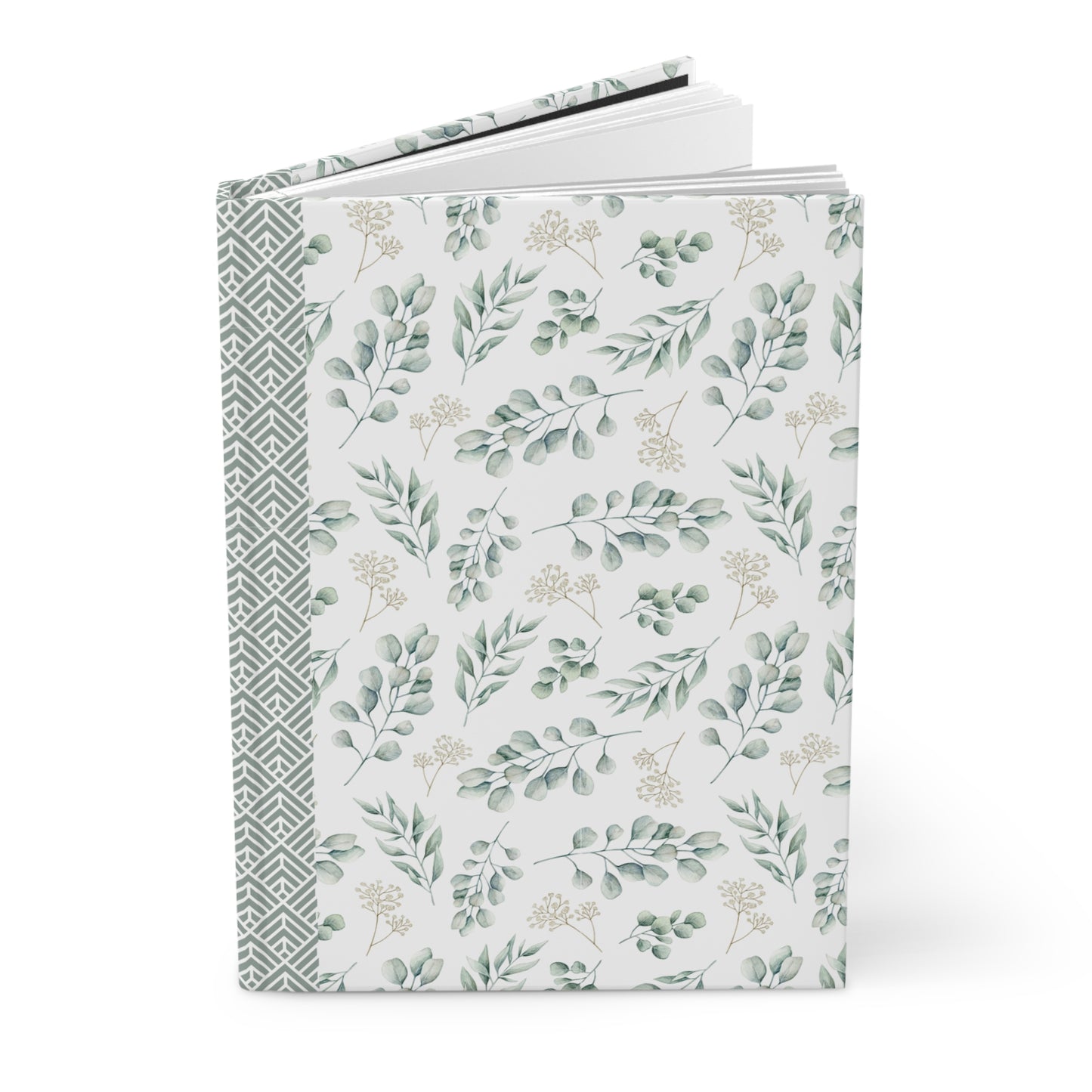 Hardcover Journal Eucalyptus Floral Design, Elegant Notebook, Eco-Friendly Diary, Gift for Writers, Journaling, Greenery Design