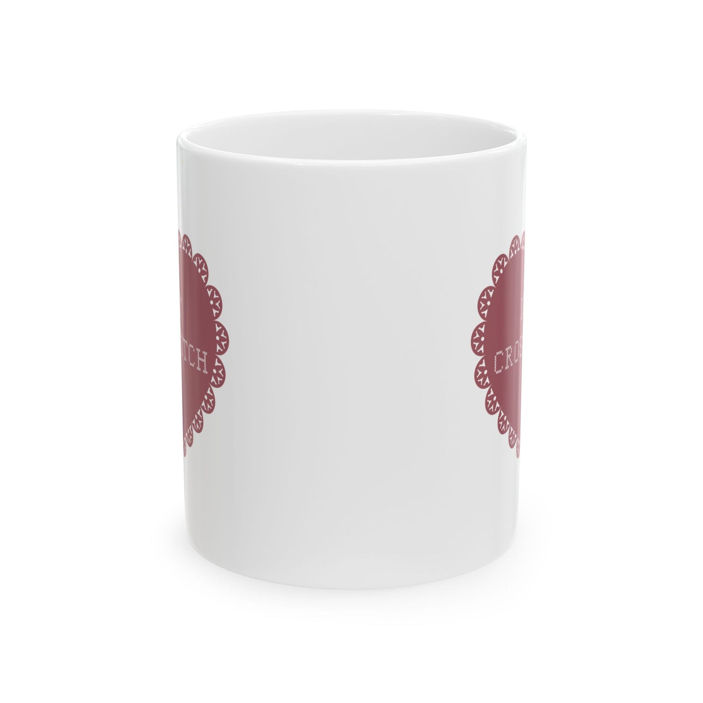 Charming Ceramic Mug for Cross Stitch Lovers with Heart Design, In My Cross Stitch Era, Gift for Her, Coffee Lover's Essential