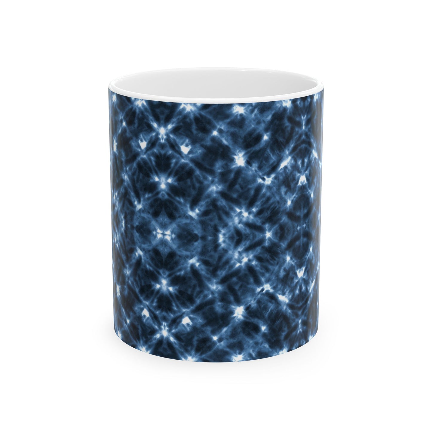 Tie Dye Shibori Print Ceramic Coffee Mug | Indigo Indian Design, Blue and White Tea Cup, Gift for Coffee Lovers, Gift for Her, Gift for Boss