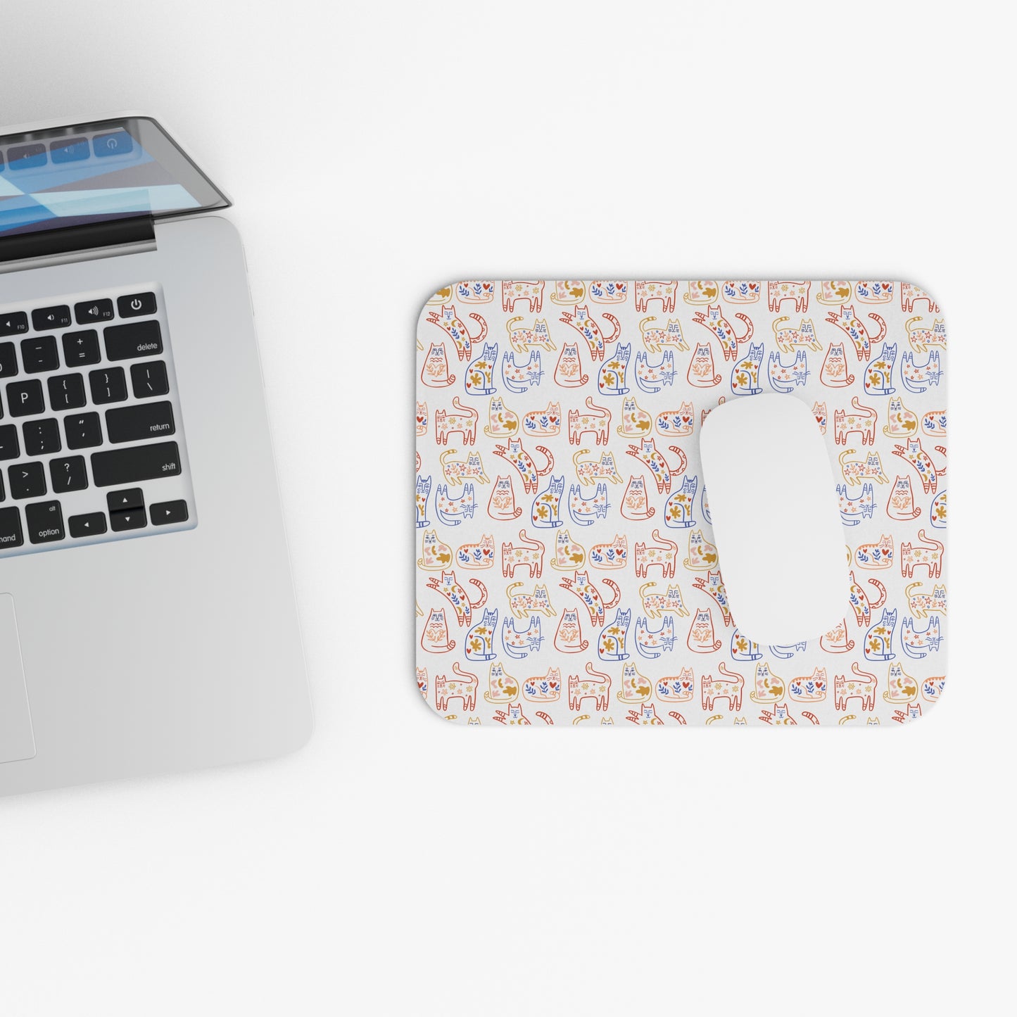 Mouse Pad, Cat Design, Scandinavian Folk Art, Home Office Decor, Nordic Art, Hygge, Work from Home Essentials, Swedish Scandi Art
