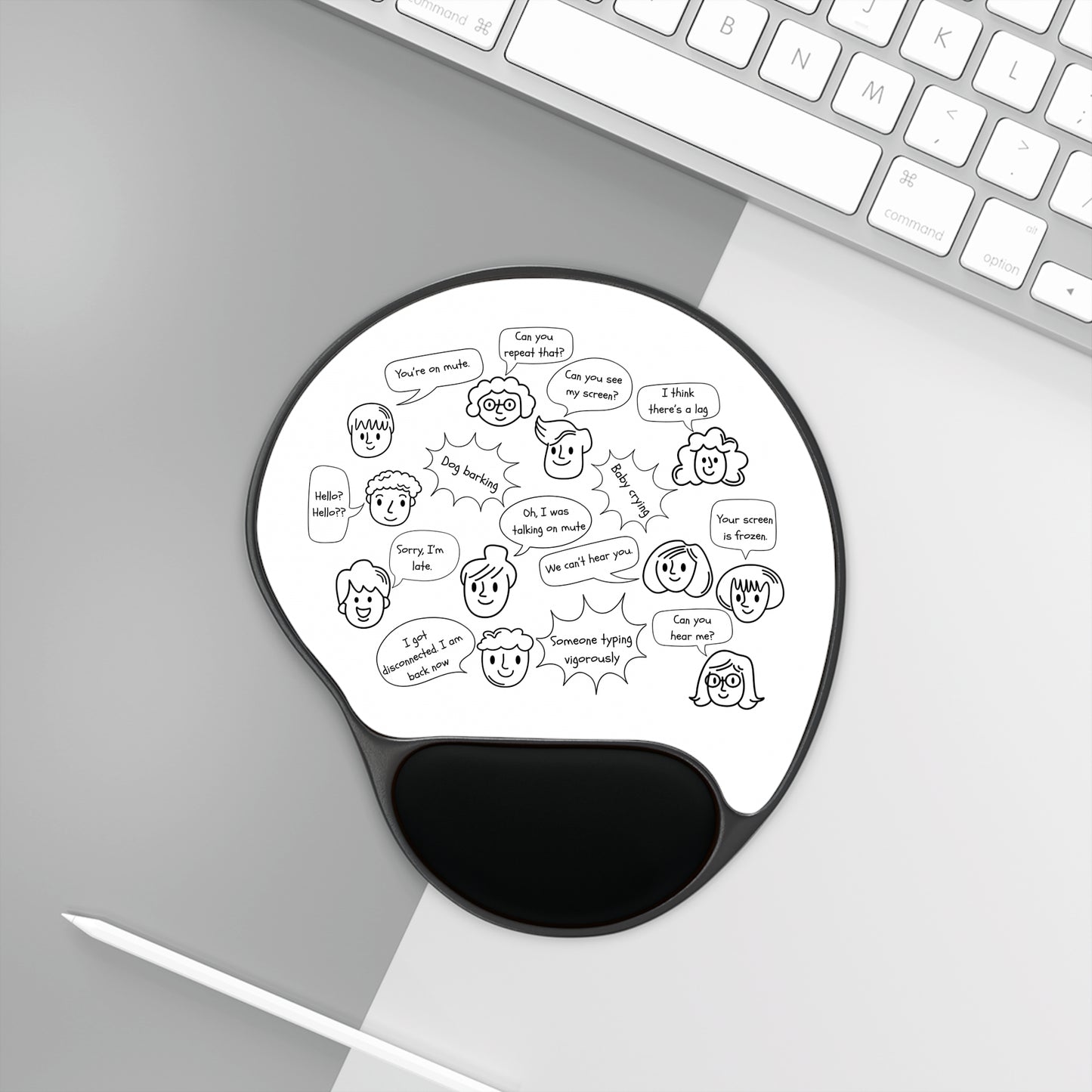 Funny Mouse Pad with Wrist Rest, Humor Desk Accessory, Gift for Gamers, Office Supplies, Unique Work Station Decor