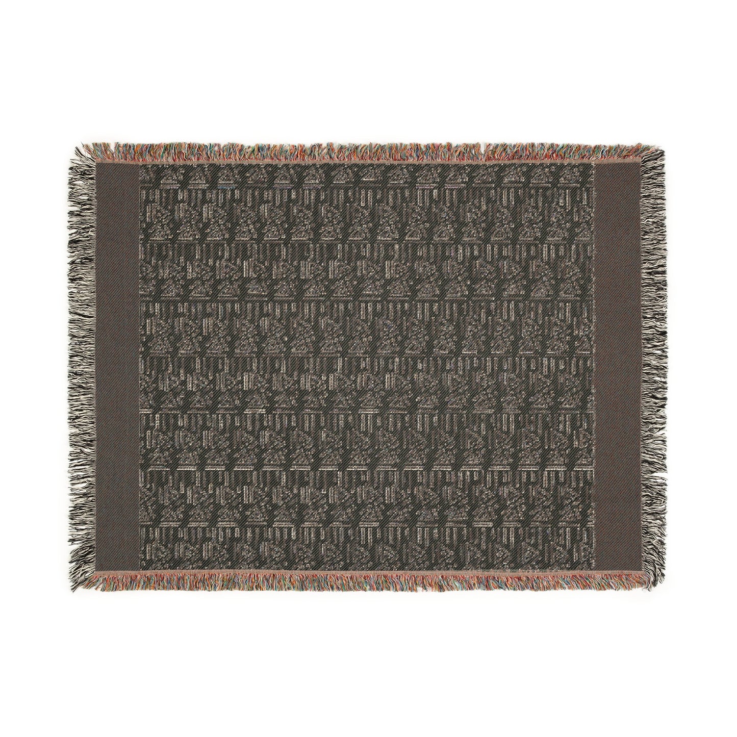 Woven Throw Blanket Aztek Pattern, 100% Cotton, Black and Beige Minimalist Home Decor, Housewarming Gift, Christmas, Birthday Gift