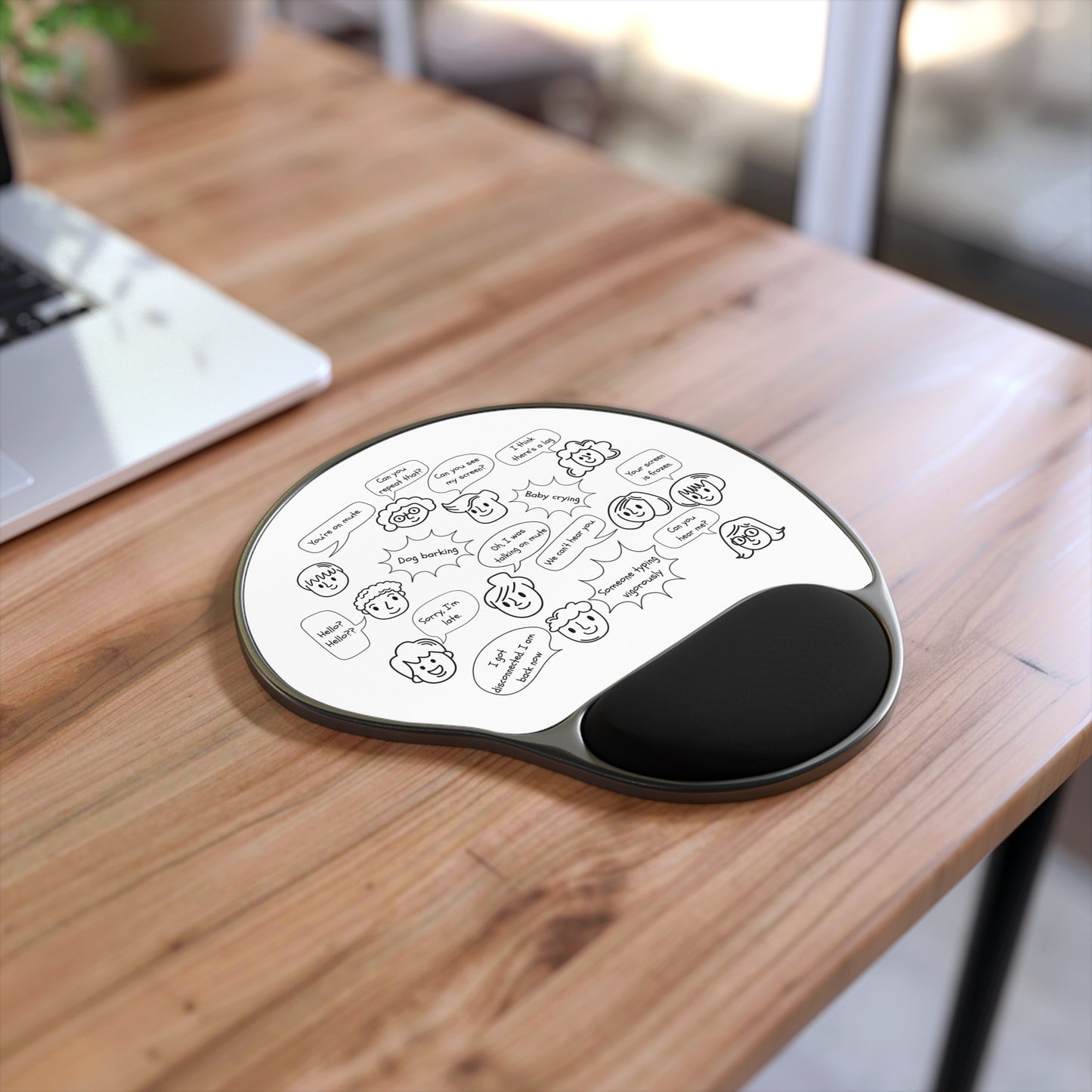 Funny Mouse Pad with Wrist Rest, Humor Desk Accessory, Gift for Gamers, Office Supplies, Unique Work Station Decor
