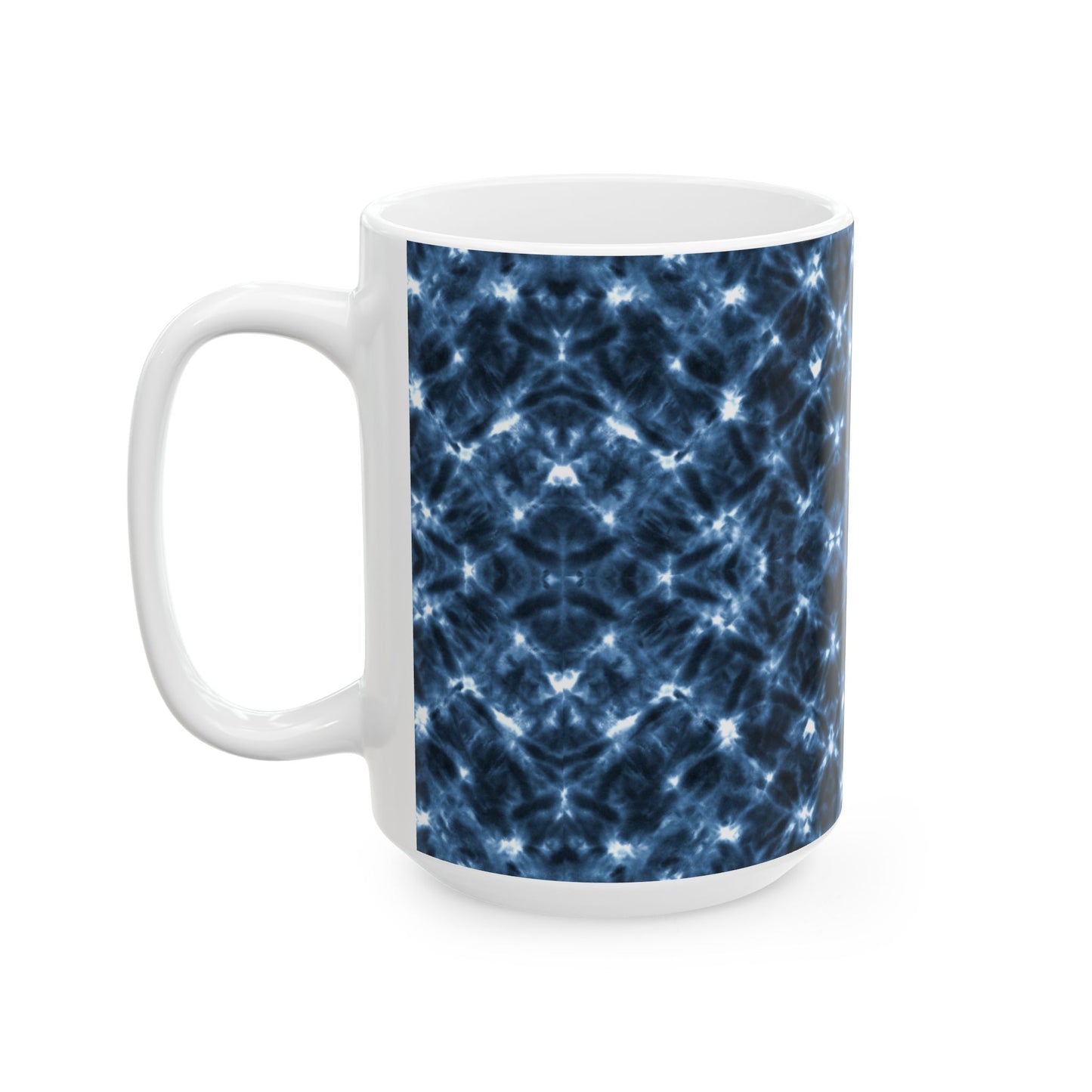 Tie Dye Shibori Print Ceramic Coffee Mug | Indigo Indian Design, Blue and White Tea Cup, Gift for Coffee Lovers, Gift for Her, Gift for Boss