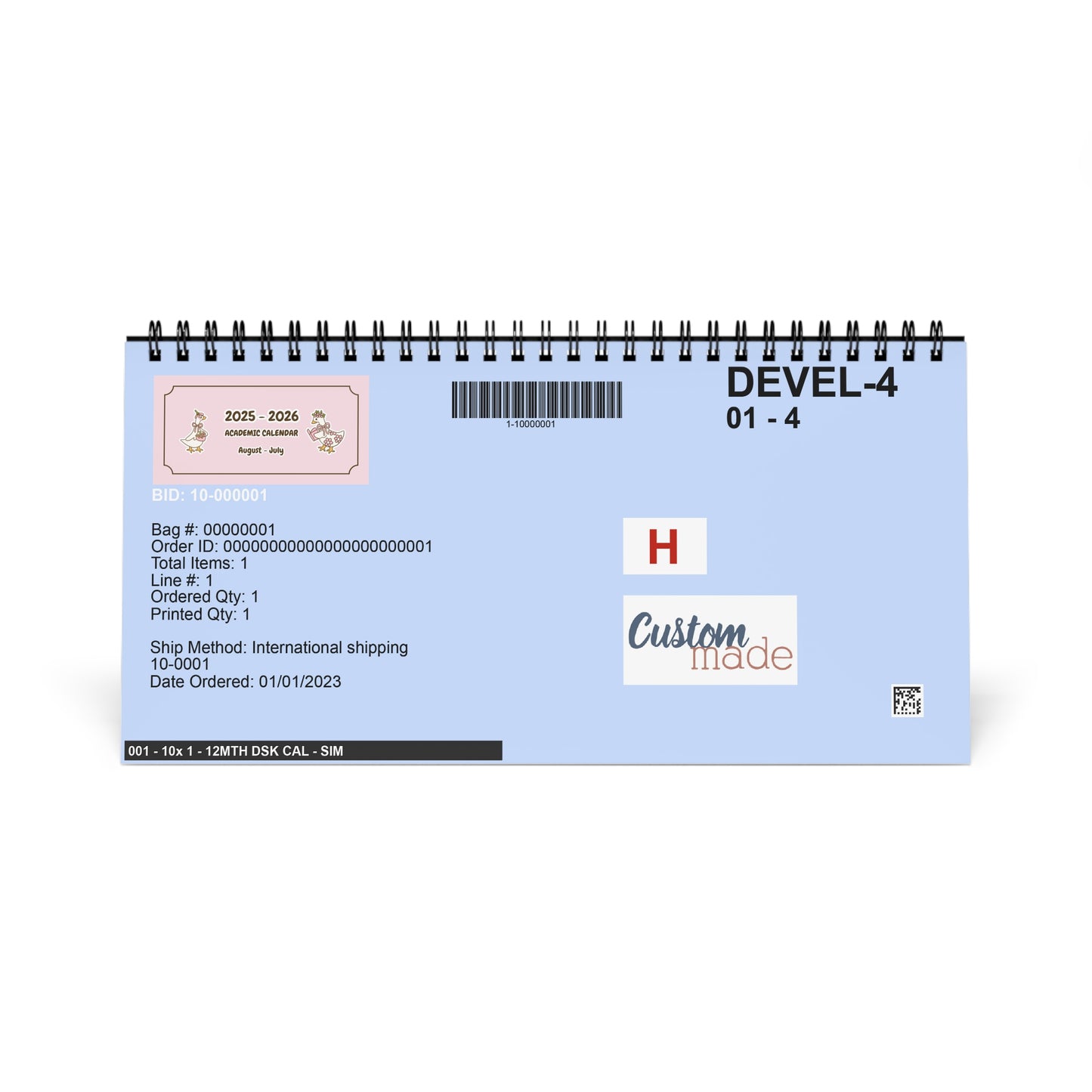 Silly Goose Desk Calendar August 2025 to July 2026 Coquette Academic Planner Duck School Calendar, Back to School Gift for Students Teachers