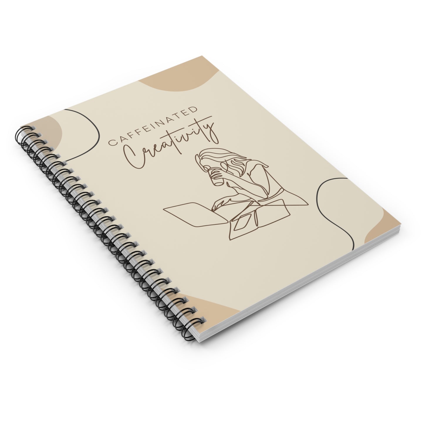 Caffeinated Creativity Spiral Notebook for Writers, Artists, Students, Journal Lovers, Gift for Coffee Lovers, Study Inspiration