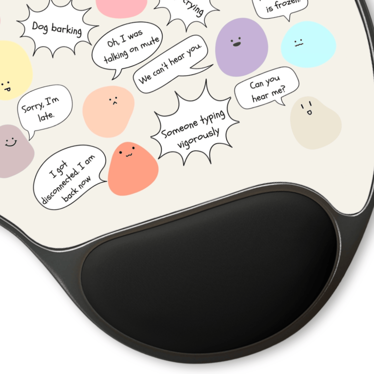 Cute Cartoon Mouse Pad with Wrist Rest, Fun Desk Accessory, Office Gift, Work from Home Setup, Gamer Decor, Unique Workstation