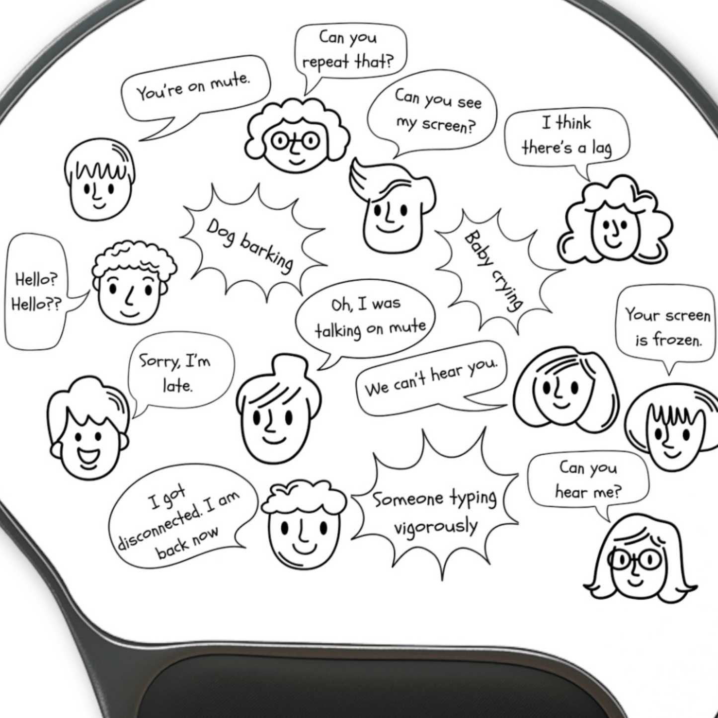 Funny Mouse Pad with Wrist Rest, Humor Desk Accessory, Gift for Gamers, Office Supplies, Unique Work Station Decor