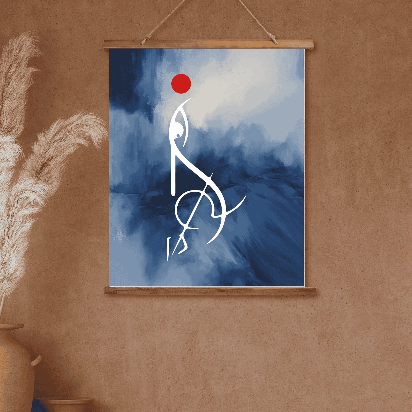 Ma Durga Wood Topped Wall Tapestry - Bohemian Home Decor, Unique Wall Art, Gift for Art Lovers, Aesthetic Room Decoration