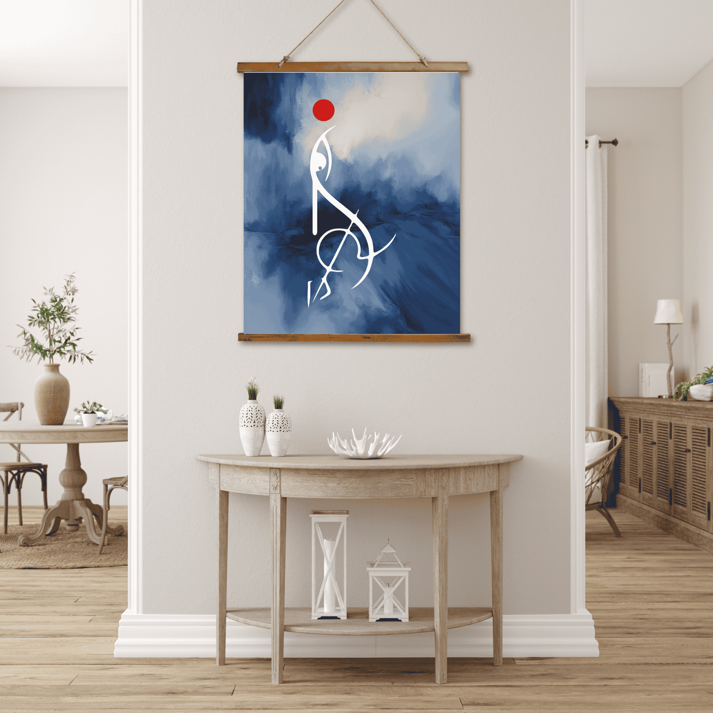 Ma Durga Wood Topped Wall Tapestry - Bohemian Home Decor, Unique Wall Art, Gift for Art Lovers, Aesthetic Room Decoration