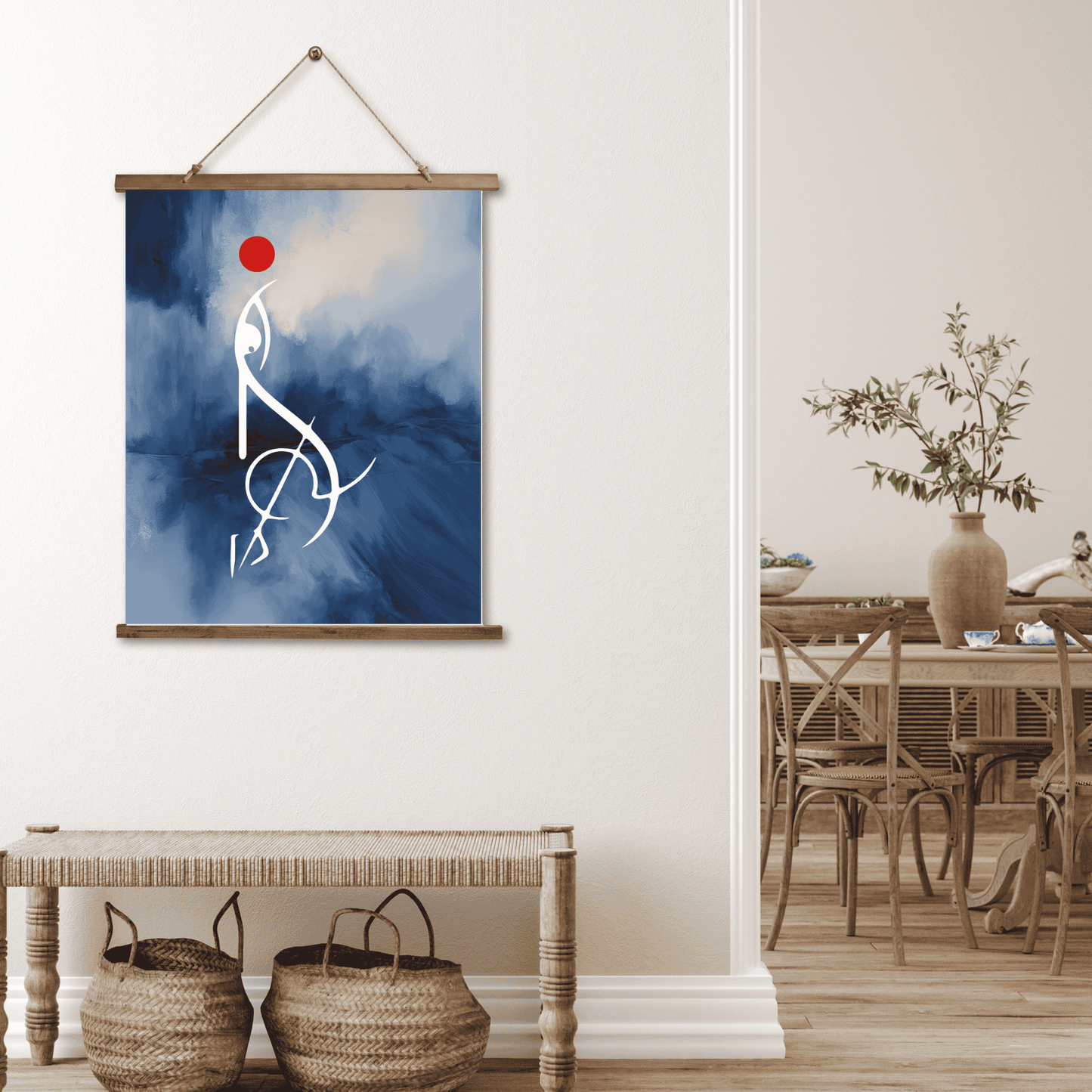 Ma Durga Wood Topped Wall Tapestry - Bohemian Home Decor, Unique Wall Art, Gift for Art Lovers, Aesthetic Room Decoration