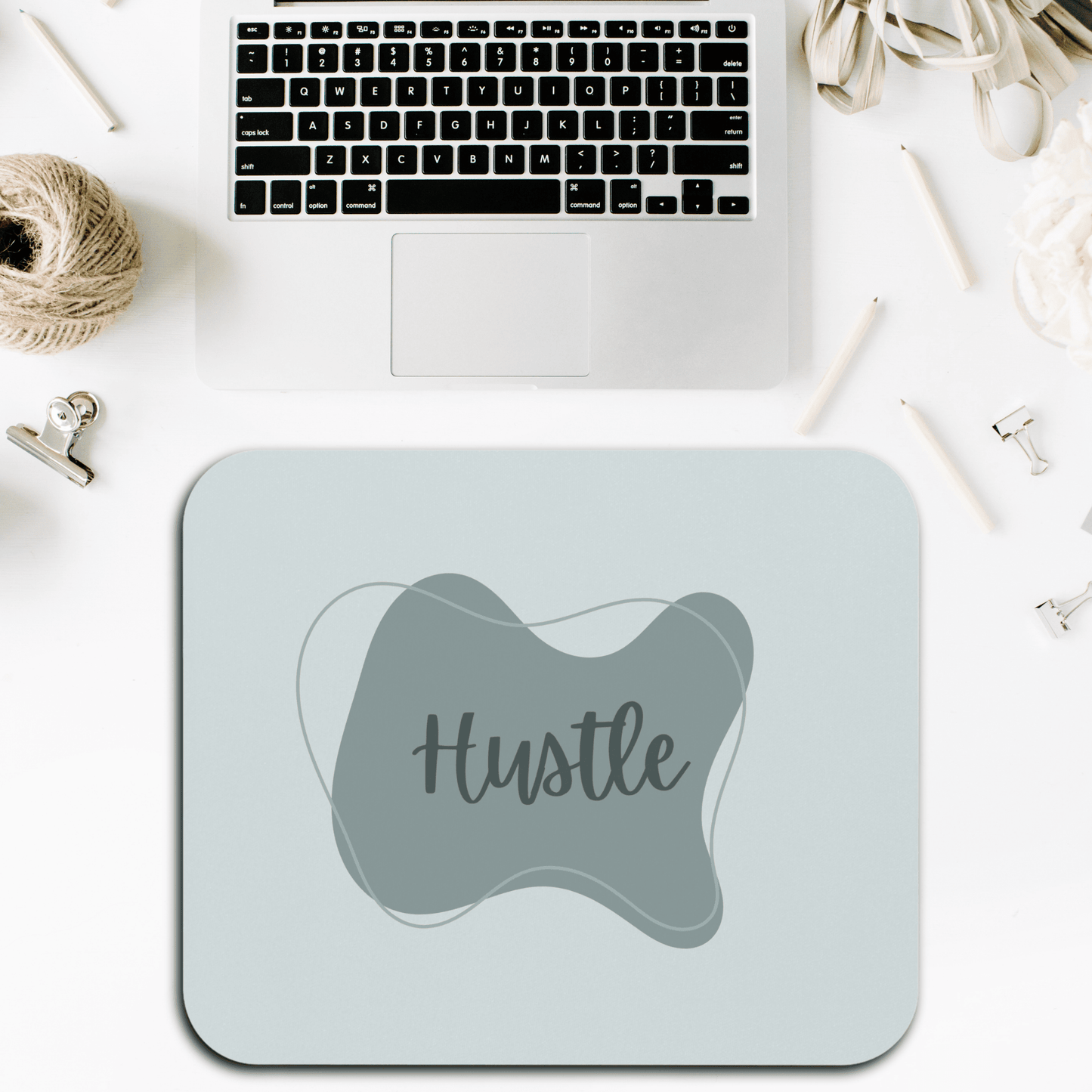 Motivational Mouse Pad - Hustle Desk Accessory, Office Gift, Work From Home Decor, Productivity Tool, Minimalist Design