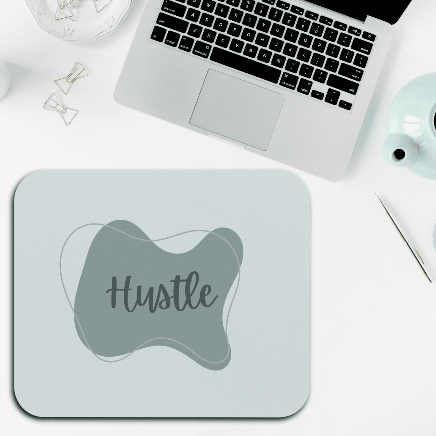Motivational Mouse Pad - Hustle Desk Accessory, Office Gift, Work From Home Decor, Productivity Tool, Minimalist Design