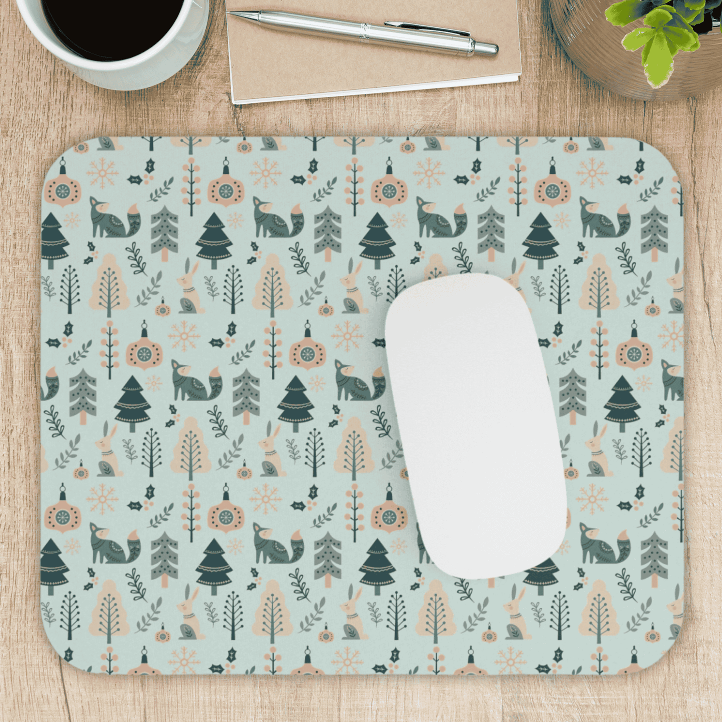 Whimsical Forest Mouse Pad, Cute Desk Mat, Nature Mousepad, Woodland Decor, Office Gift, Animal Print Mousepad