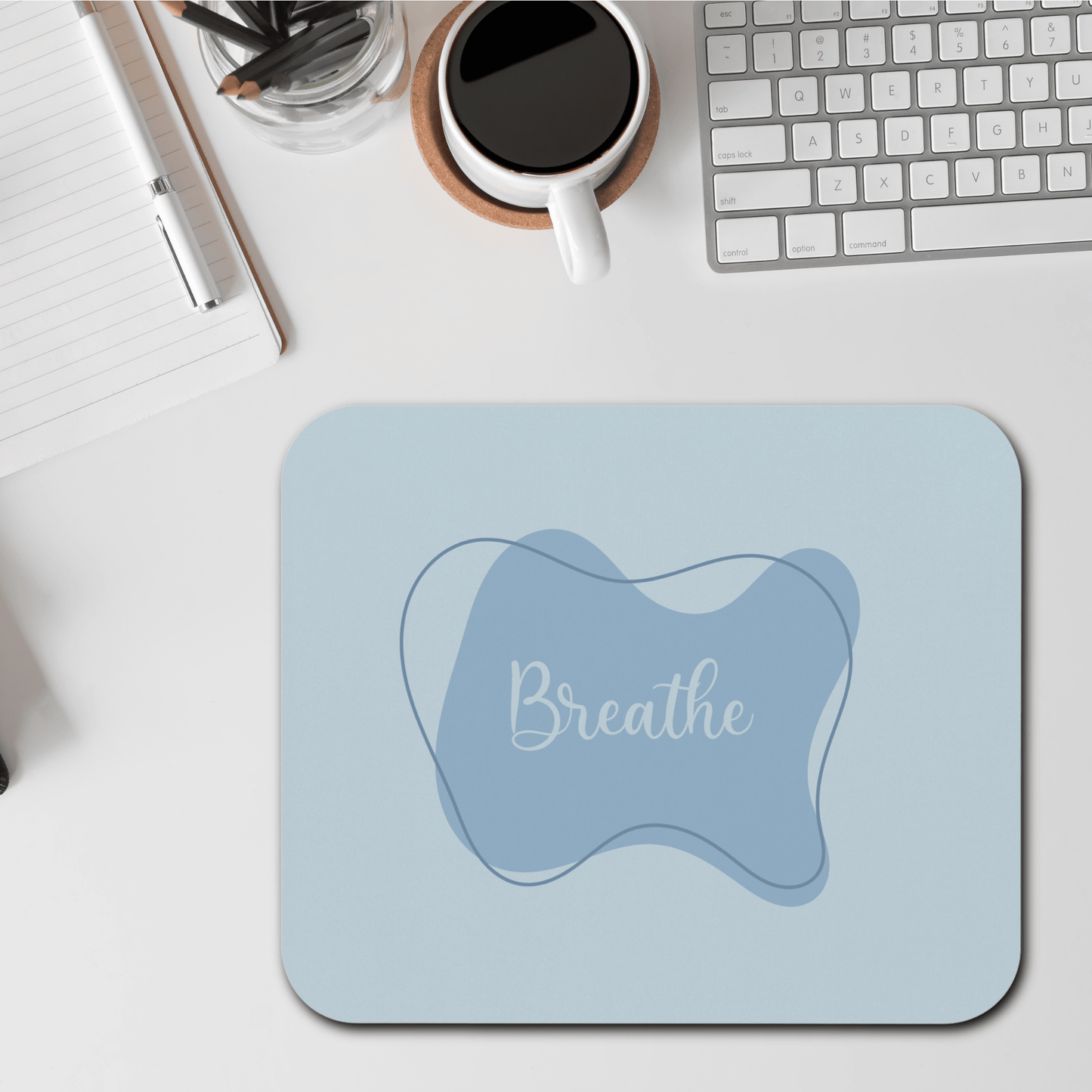 Calm Breathe Mouse Pad, Desk Mat, Office Decor, Gift for Students, Home Office Essential, Relaxation Accessory