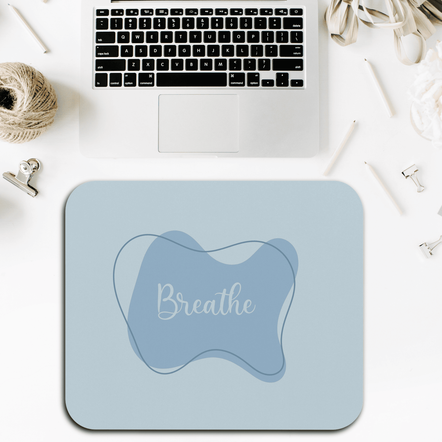 Calm Breathe Mouse Pad, Desk Mat, Office Decor, Gift for Students, Home Office Essential, Relaxation Accessory