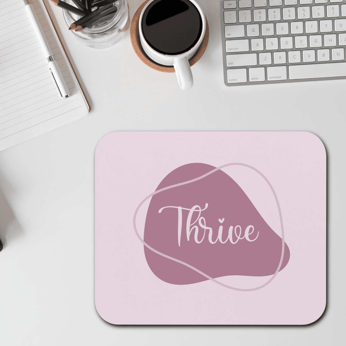 Elegant 'Thrive' Mouse Pad | Motivational Desk Accessory for Home Office, Gift for Students, Work, Self-Care Decor, Inspirational Gift