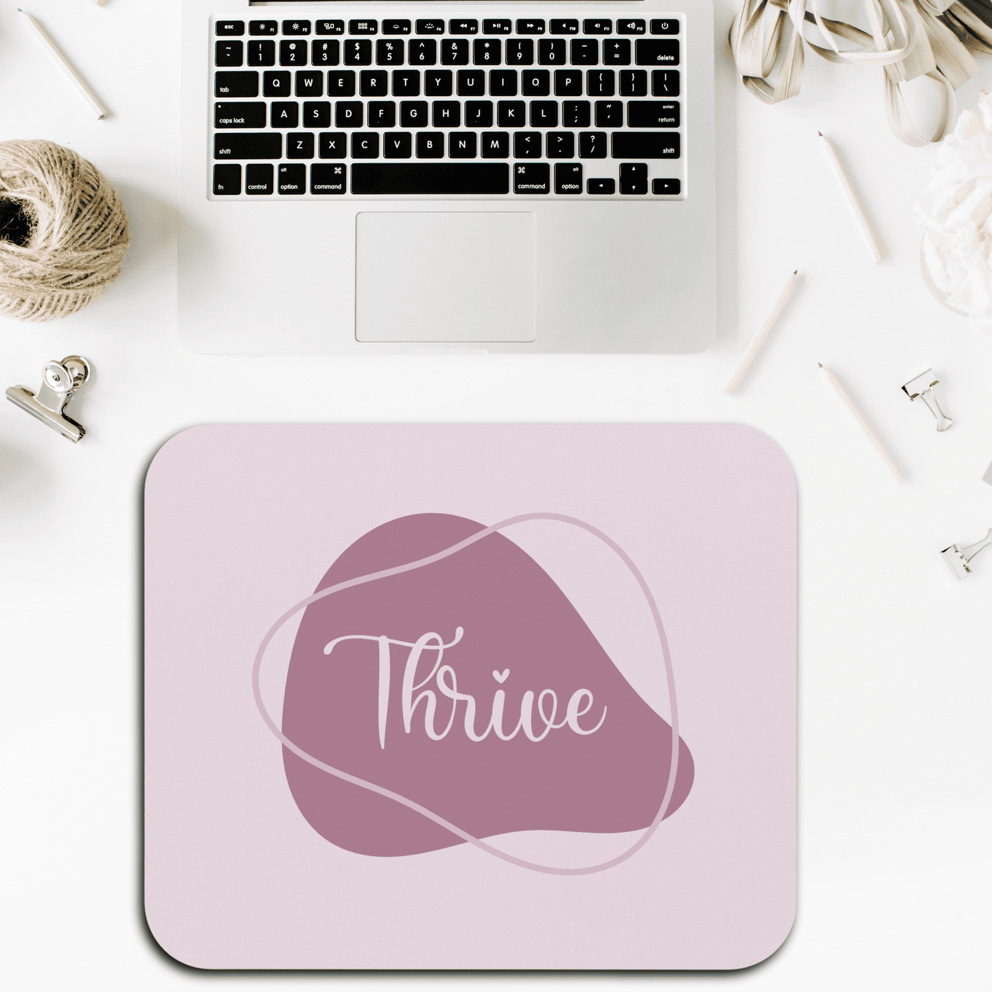 Elegant 'Thrive' Mouse Pad | Motivational Desk Accessory for Home Office, Gift for Students, Work, Self-Care Decor, Inspirational Gift
