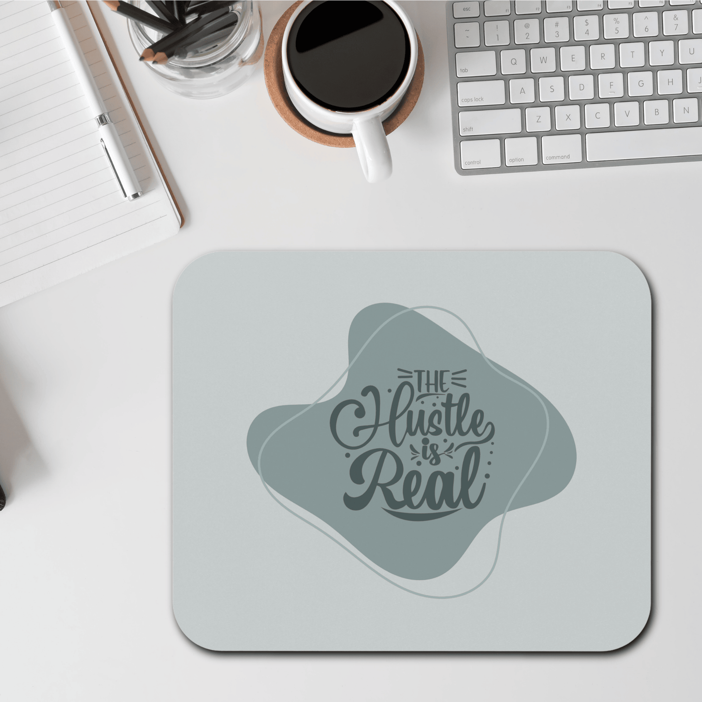 Stylish Hustle Mouse Pad | Motivational Desk Accessory, Office Gift, Work from Home Decor, Unique Gift for Entrepreneurs