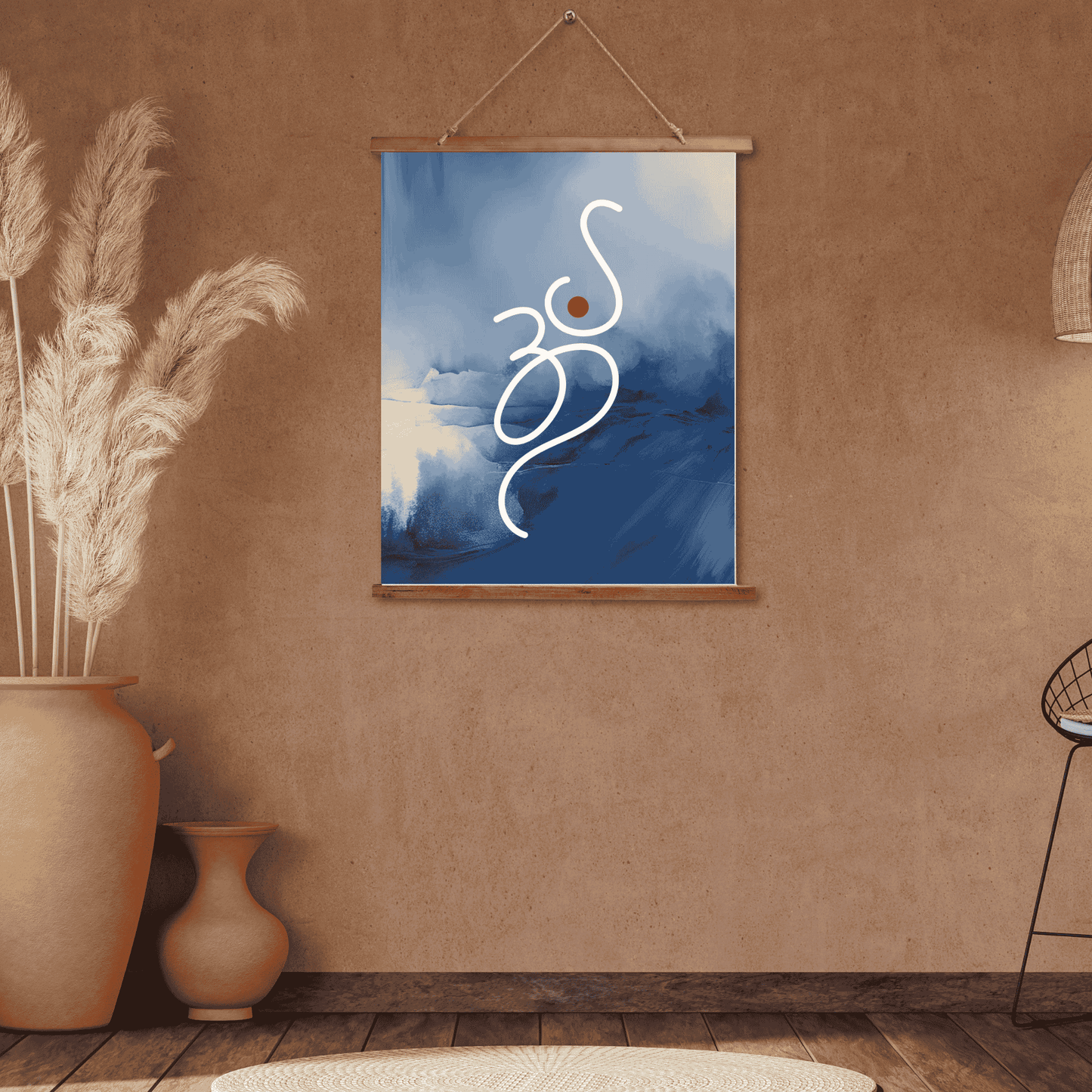 Om Sign Art Print, Decorative Wall Hanging, Boho Decor, Abstract Tapestry, Home Wall Art, Minimalist Gift Idea