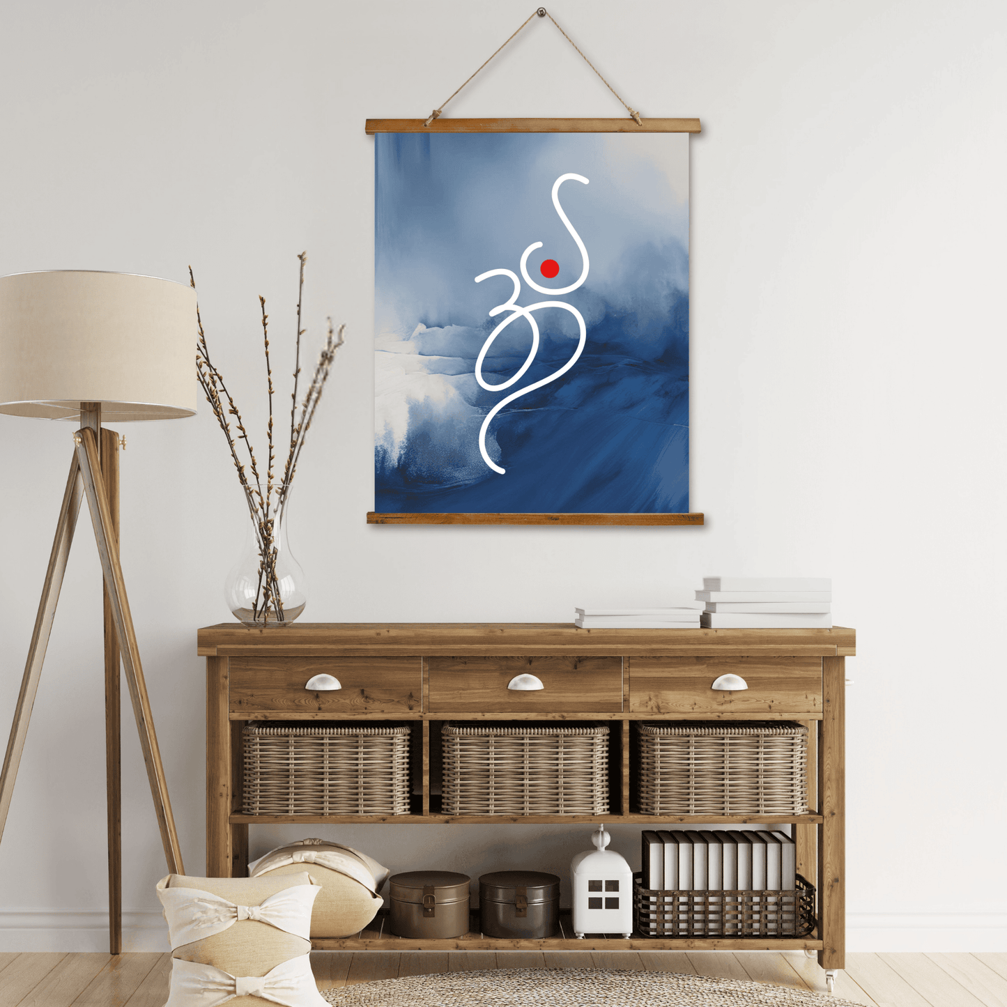 Om Sign Art Print, Decorative Wall Hanging, Boho Decor, Abstract Tapestry, Home Wall Art, Minimalist Gift Idea