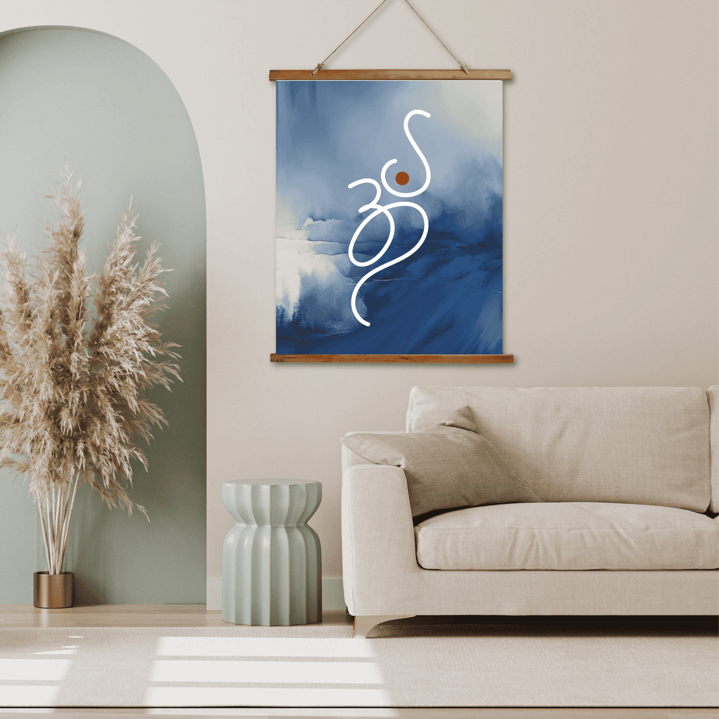 Om Sign Art Print, Decorative Wall Hanging, Boho Decor, Abstract Tapestry, Home Wall Art, Minimalist Gift Idea