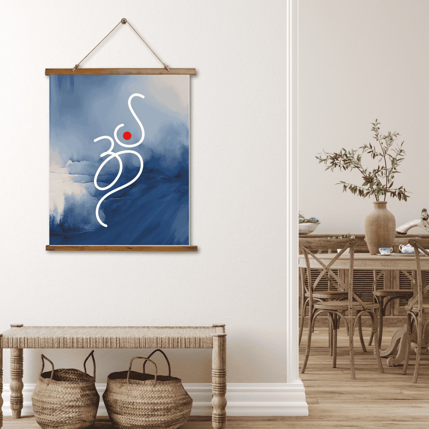 Om Sign Art Print, Decorative Wall Hanging, Boho Decor, Abstract Tapestry, Home Wall Art, Minimalist Gift Idea