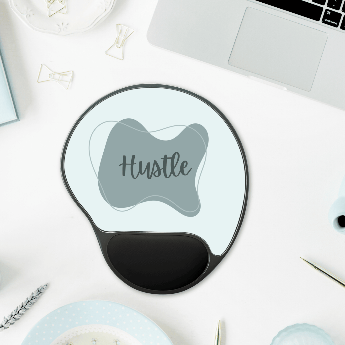Motivational Mouse Pad with Wrist Rest - Perfect for Office, Home, Gaming, Gifts, Hustle Inspiration