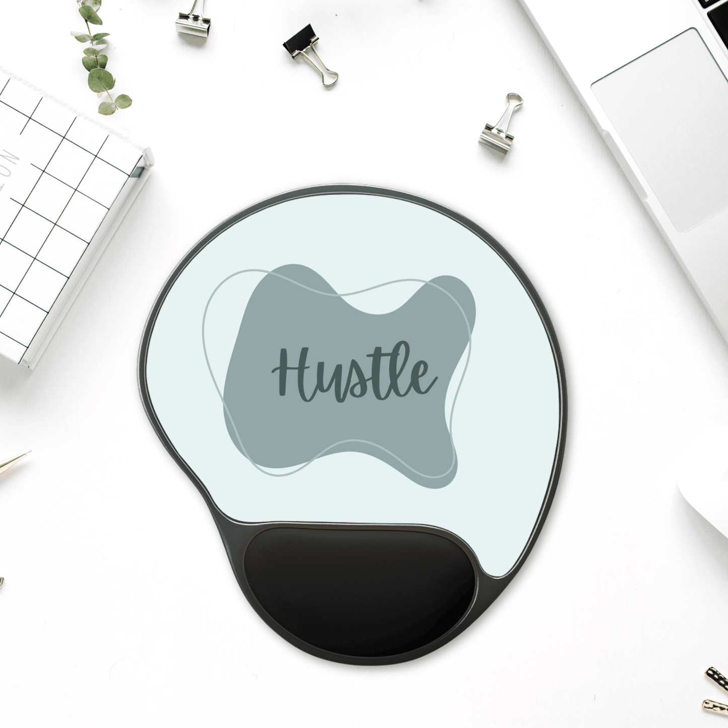 Motivational Mouse Pad with Wrist Rest - Perfect for Office, Home, Gaming, Gifts, Hustle Inspiration