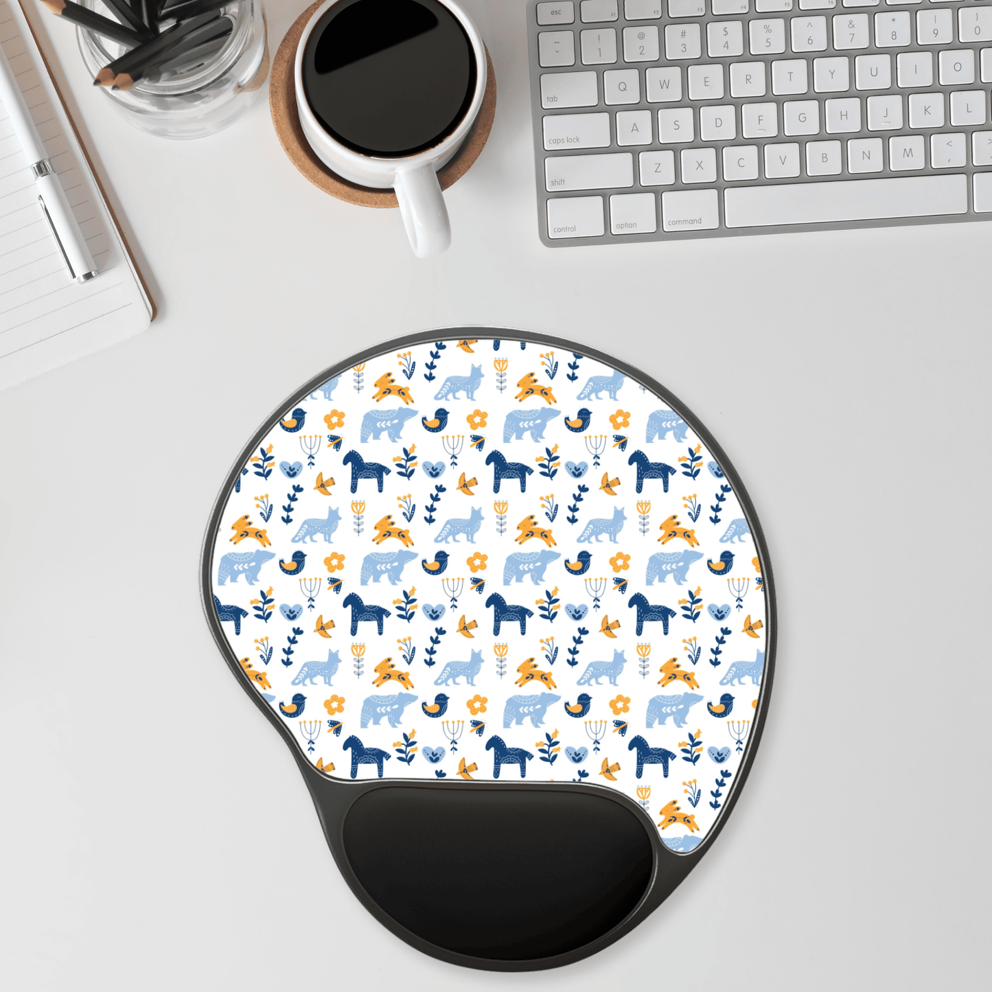 Mouse Pad with Wrist Rest, Ergonomic Mousepad with Wrist Support, Gaming Mousepad, Nordic Scandinavian Style Inspired Home Office Decor