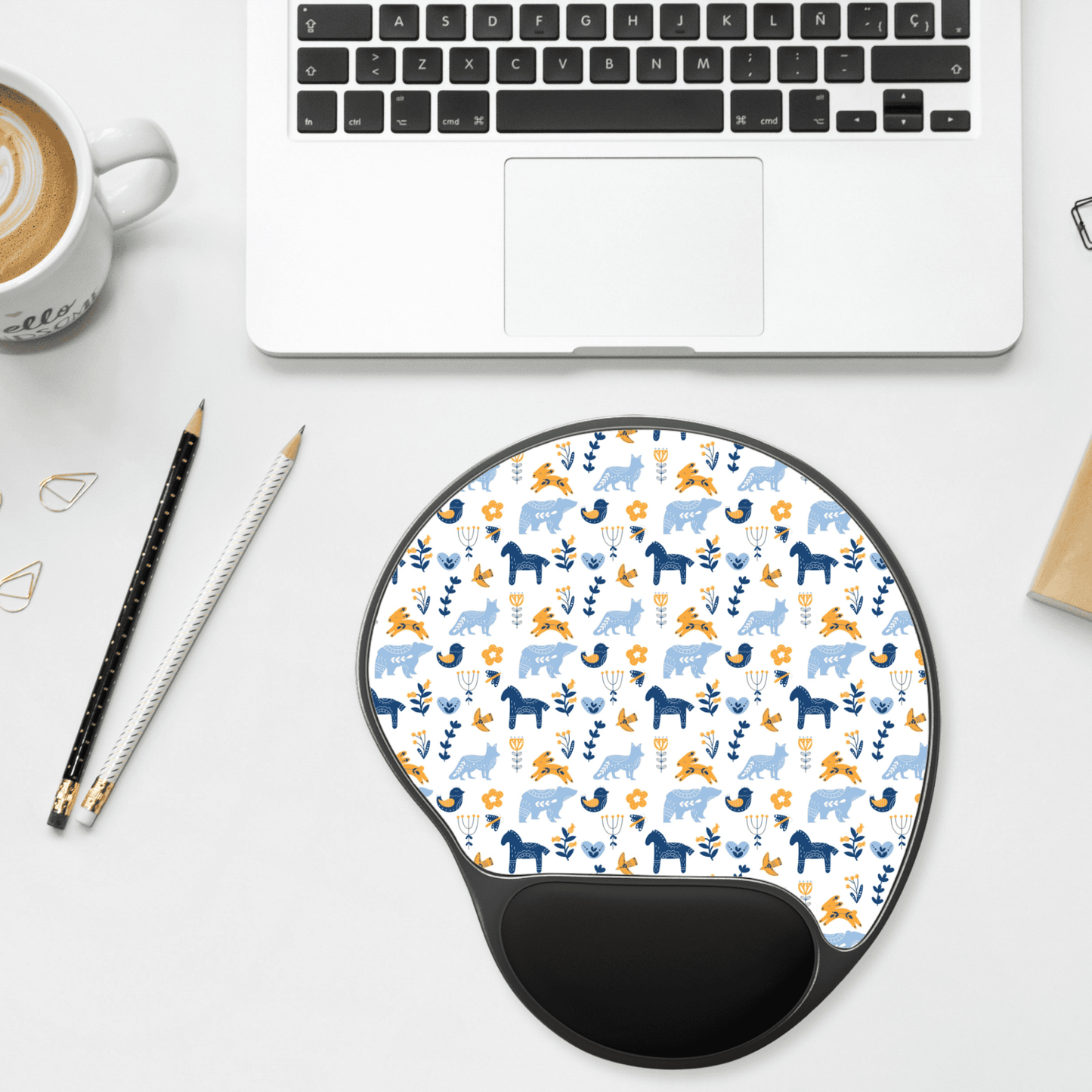Mouse Pad with Wrist Rest, Ergonomic Mousepad with Wrist Support, Gaming Mousepad, Nordic Scandinavian Style Inspired Home Office Decor