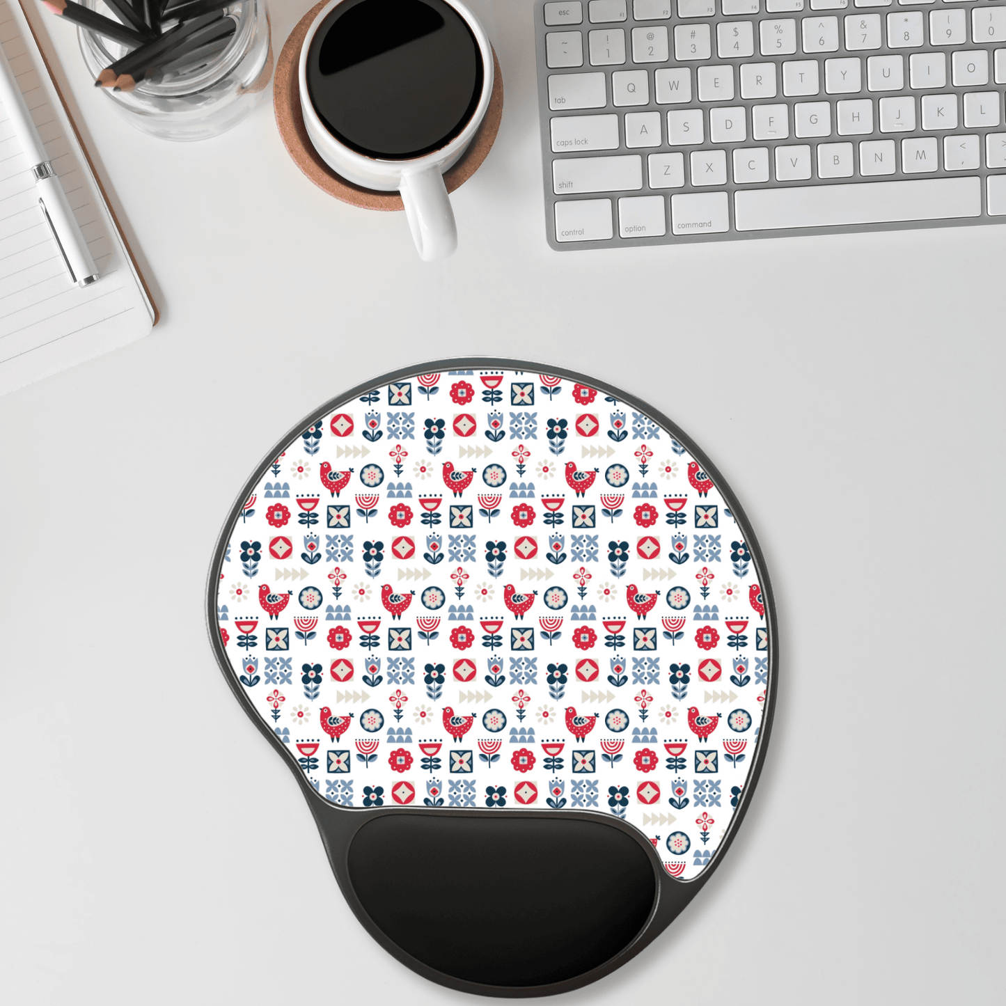 Mouse Pad with Wrist Rest, Ergonomic Mousepad with Wrist Support, Gaming Mousepad, Nordic Scandinavian Style Inspired Home Office Decor