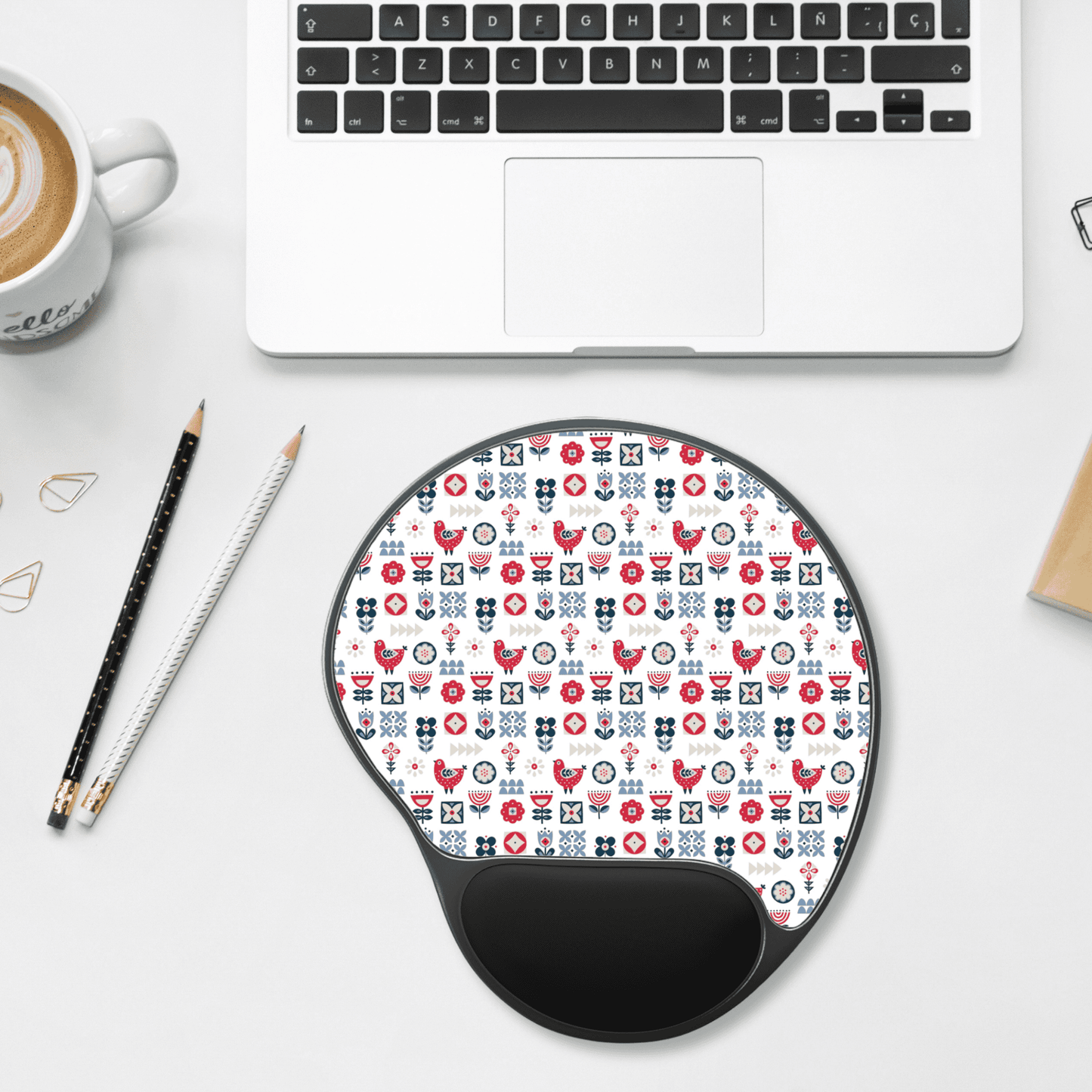 Mouse Pad with Wrist Rest, Ergonomic Mousepad with Wrist Support, Gaming Mousepad, Nordic Scandinavian Style Inspired Home Office Decor