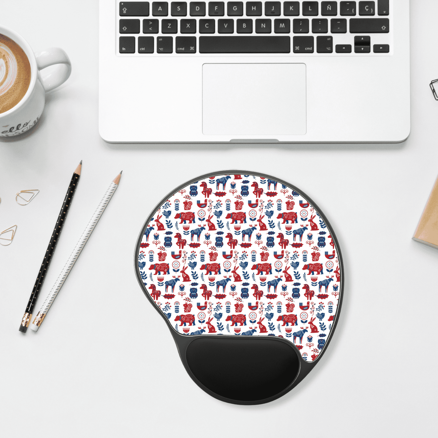 Mouse Pad with Wrist Rest, Ergonomic Mousepad with Wrist Support, Gaming Mousepad, Nordic Scandinavian Style Inspired Home Office Decor