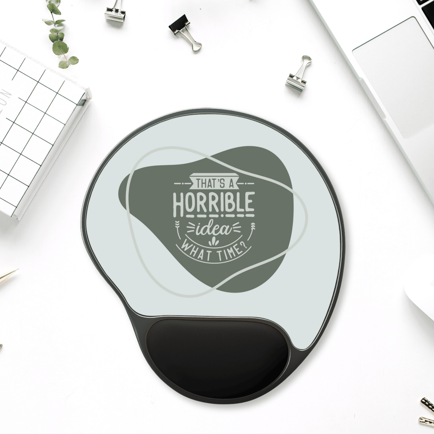 Funny Mouse Pad with Wrist Rest, Office Desk Accessories, Gift for Coworkers, Work From Home Humor, Computer Accessory
