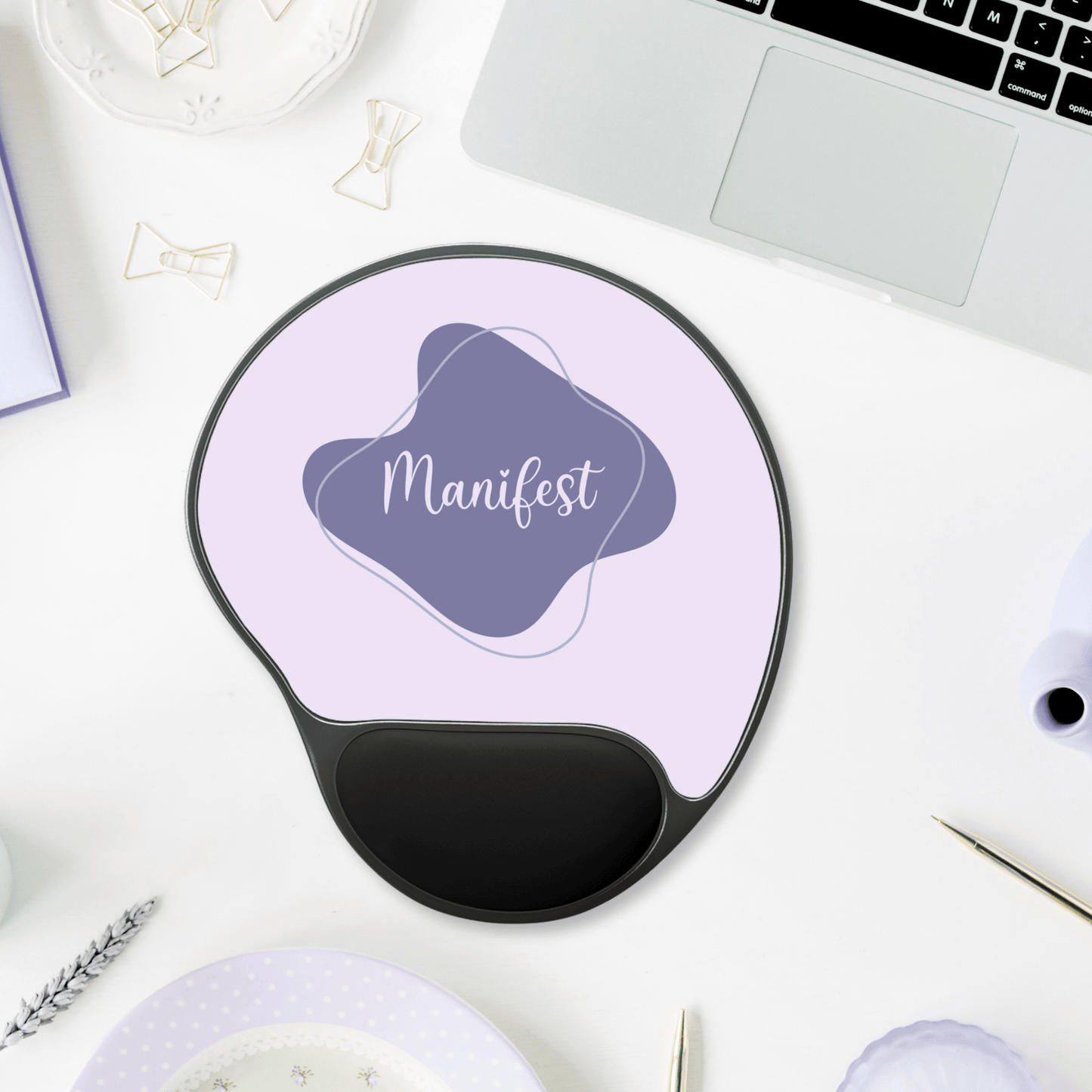 Manifest Mouse Pad with Wrist Rest, Perfect for Home Office, Gift for Students, Desk Accessories, Motivational Decor, Productivity