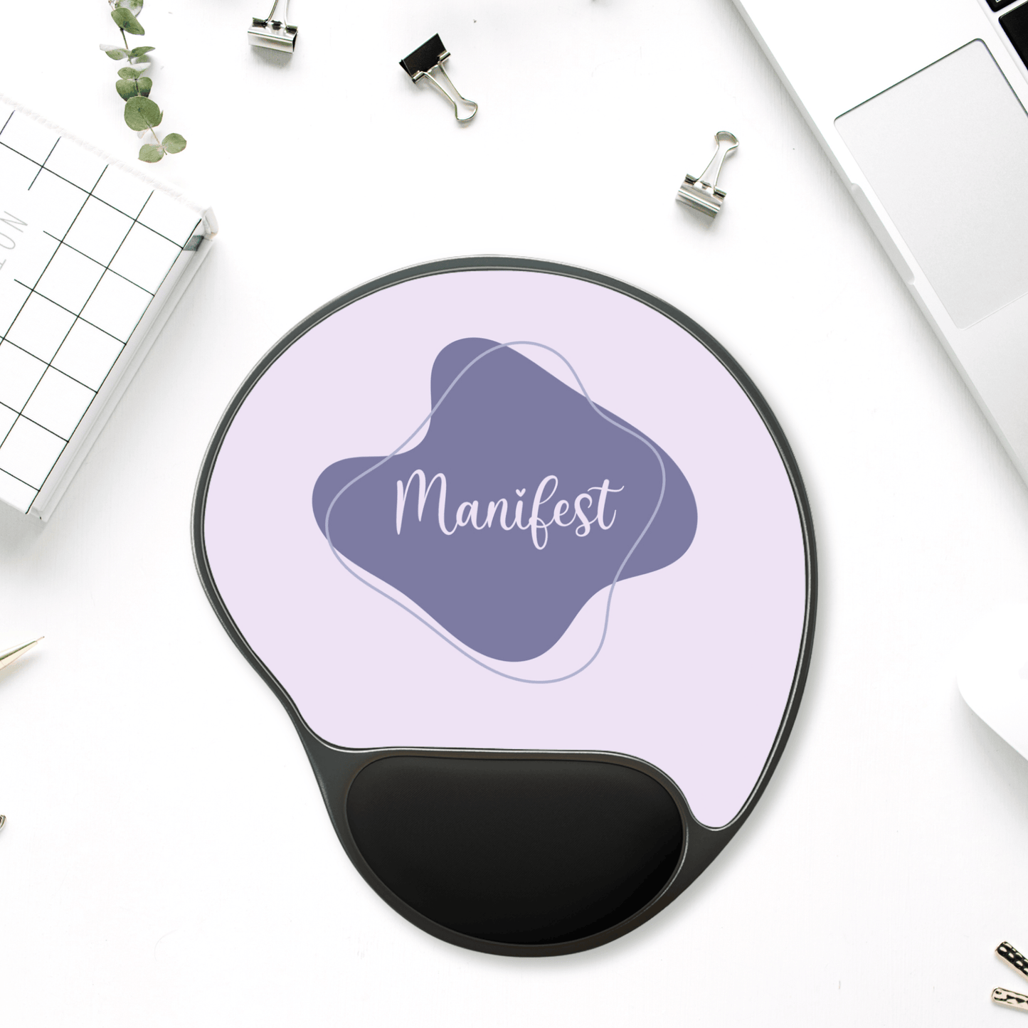 Manifest Mouse Pad with Wrist Rest, Perfect for Home Office, Gift for Students, Desk Accessories, Motivational Decor, Productivity