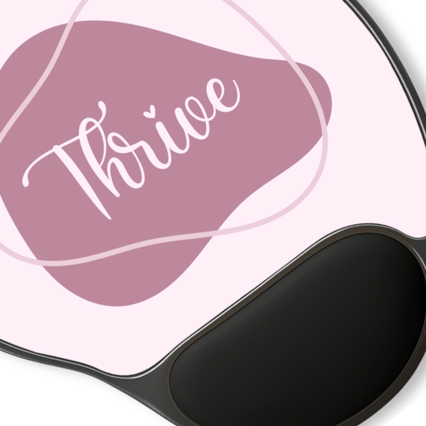 Thrive Mouse Pad with Wrist Rest - Ergonomic Office Accessory, Gift for Students, Work from Home Essentials, Motivational Design, Pink