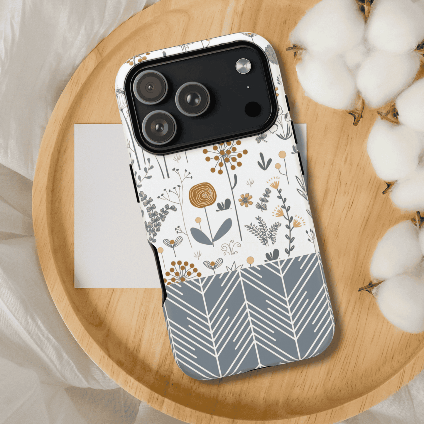 iPhone 17, iPhone 17 Air, iPhone 17 Pro Max Case, Matt & Glossy Finish, Boho Floral