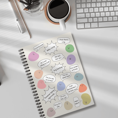 Spiral Notebook for Everyday Use, Work from Home, Conference Call Bingo, Funny Gift for Coworker, Journaling, Home Office, Cute Blob Design