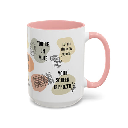 Funny Office Mug, Virtual Meeting Humor Coffee Cup, Work From Home Gift, Coworker Gift | Meeting Mantras
