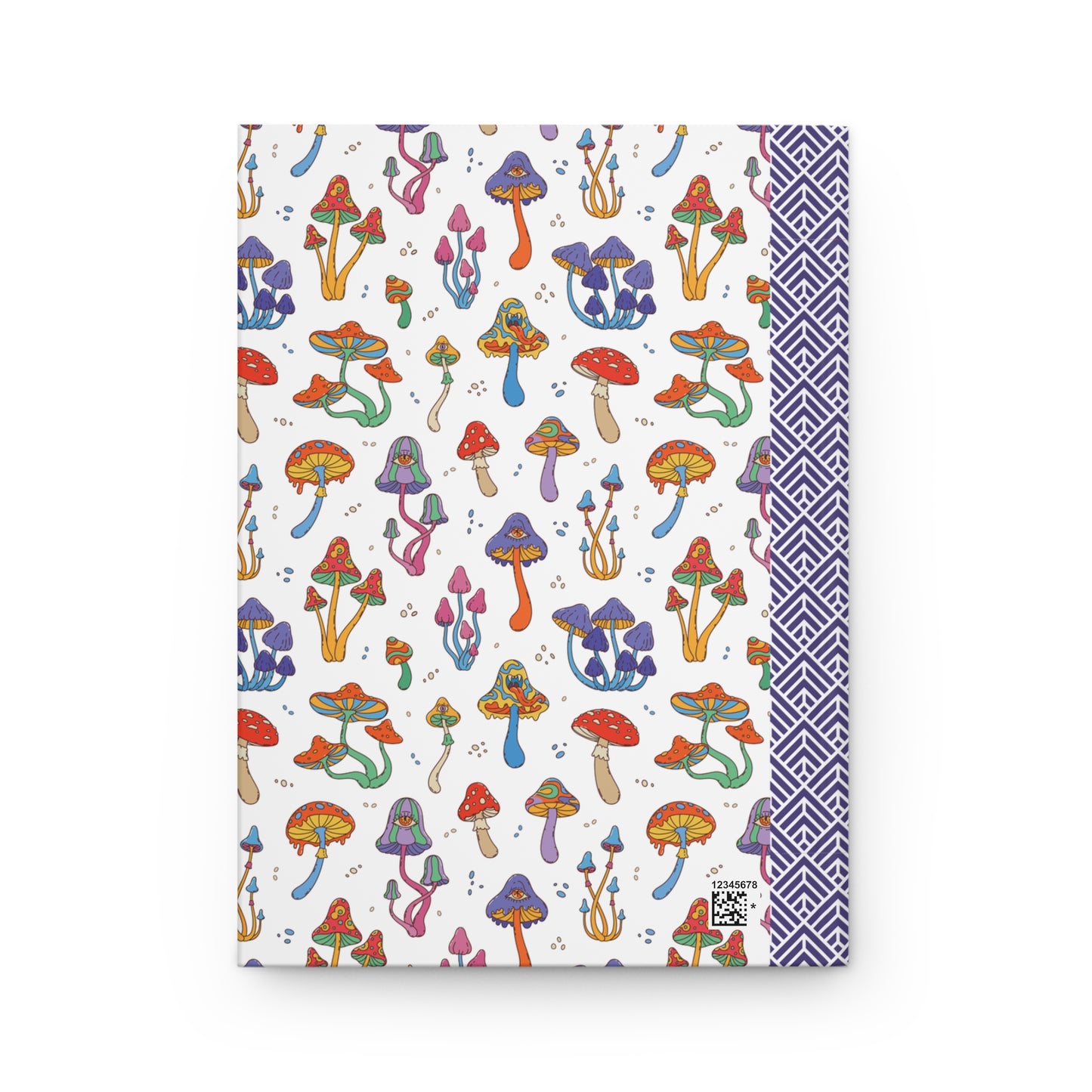 Hardcover Journal, Bright Colorful Whimsical Psychedelic Mushroom Design