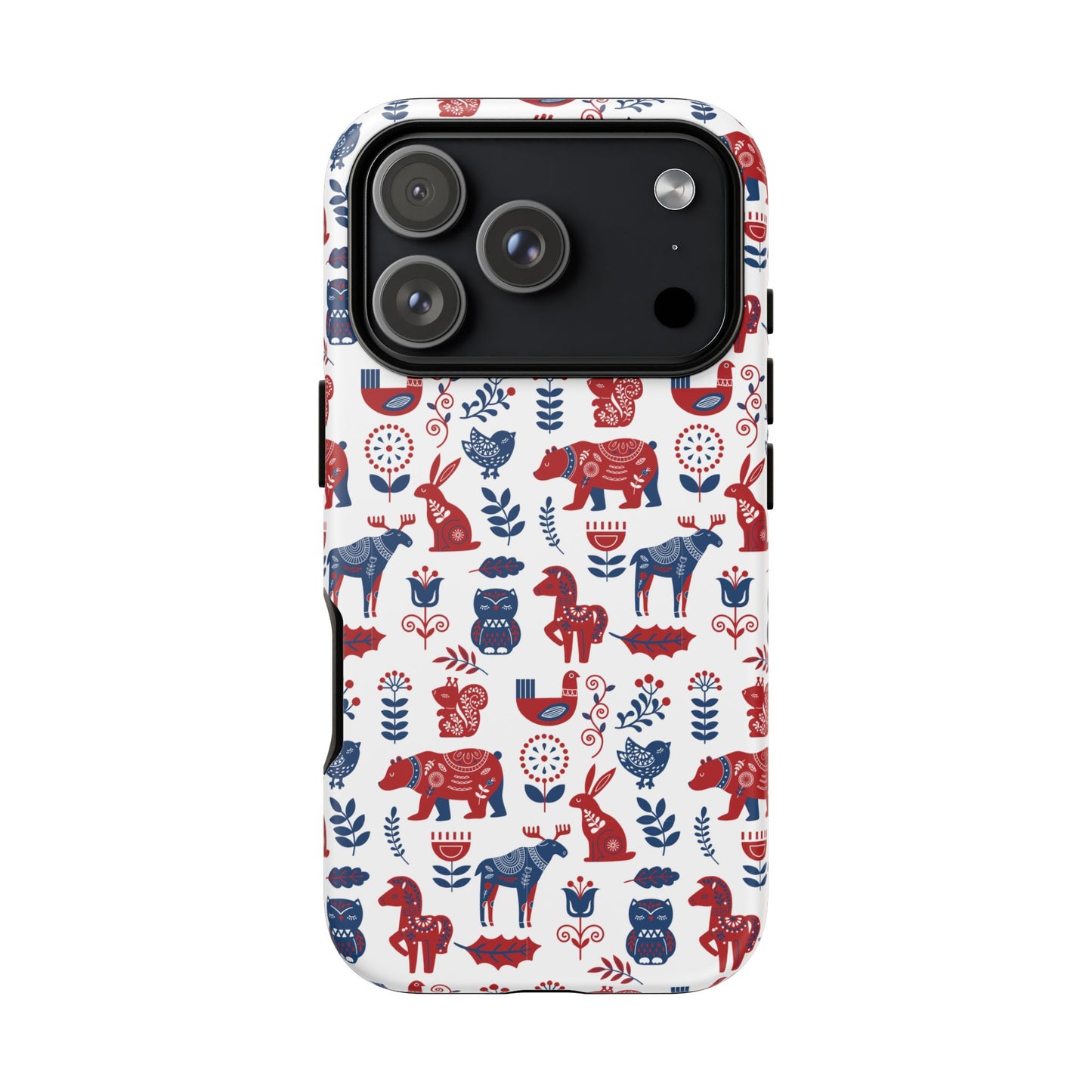 Scandinavian Animal Folk Art Phone Case - iPhone 17 / 17 Air / 17 Pro Max, Samsung Galaxy S26, Google Pixel | Matte & Glossy