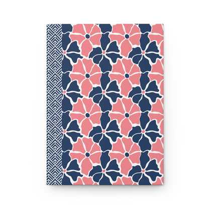 Groovy Retro Flowers Journal Hardcover Notebook, Vintage Floral Design