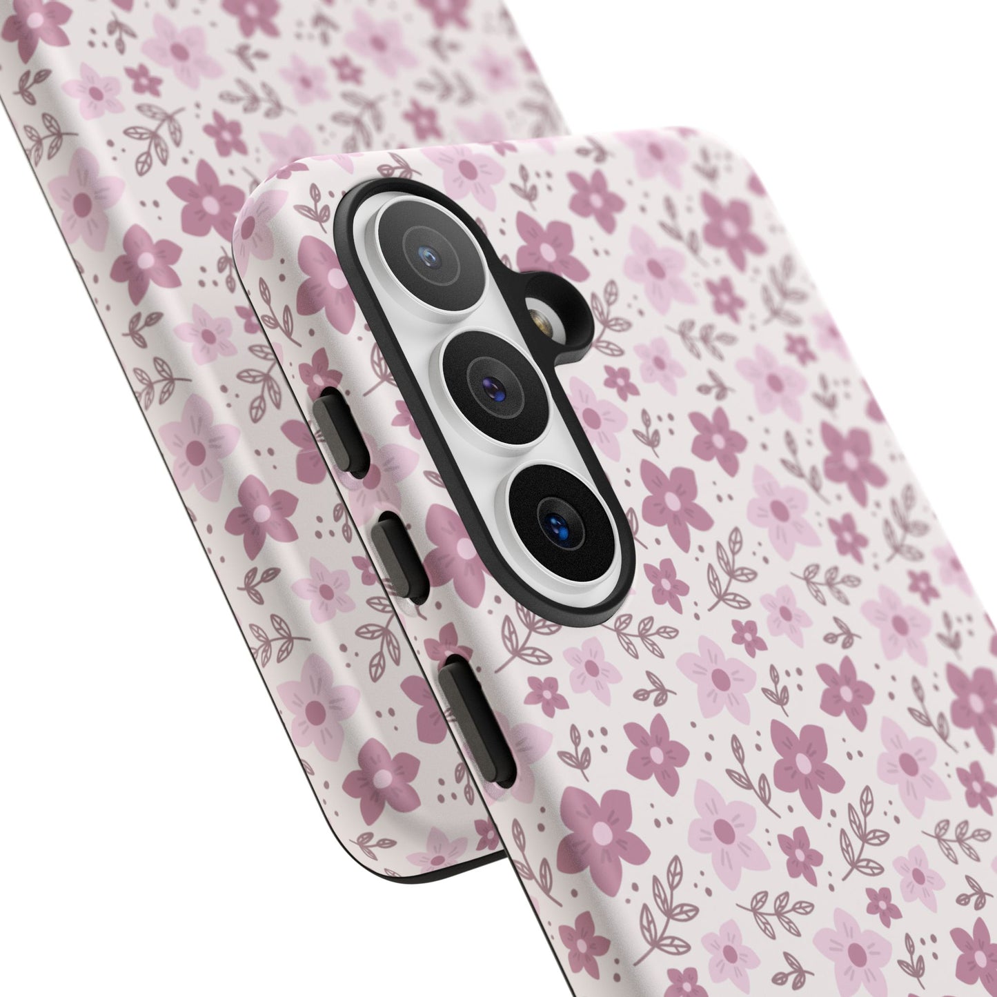 Pink Floral Tough Phone Case - iPhone 17 / 17 Air / 17 Pro Max, Samsung Galaxy S26, Google Pixel | Matte & Glossy