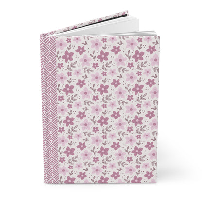 Pink Floral Hardcover Journal | Elegant Notebook for Writing, Journaling, Gift for Her, Inspiration Diary, Floral Design Notes