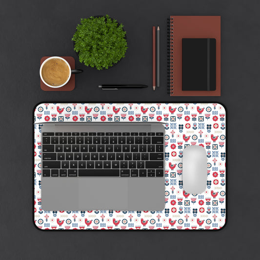 Desk Mat Scandinavian Inspired Design, Home Office Decor, Nordic Art, Hygge, Work from Home Essentials, Scandi Floral, Bird Flower Design