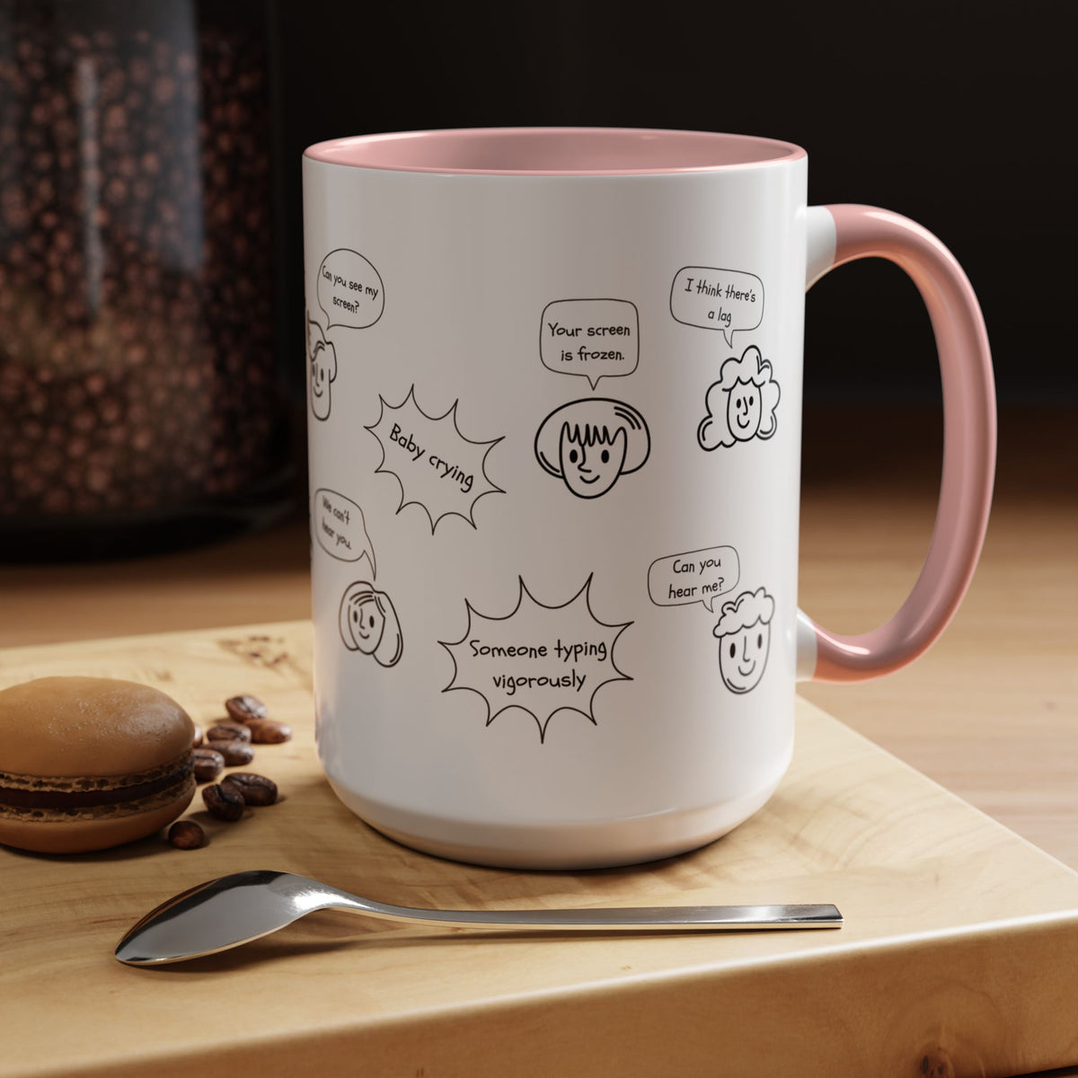 Accent Coffee Mug - Funny Work From Home Cup, "You're On Mute" , Conference Call Humor Cup, Remote Work Gift, Office Humor, Coworker Gift